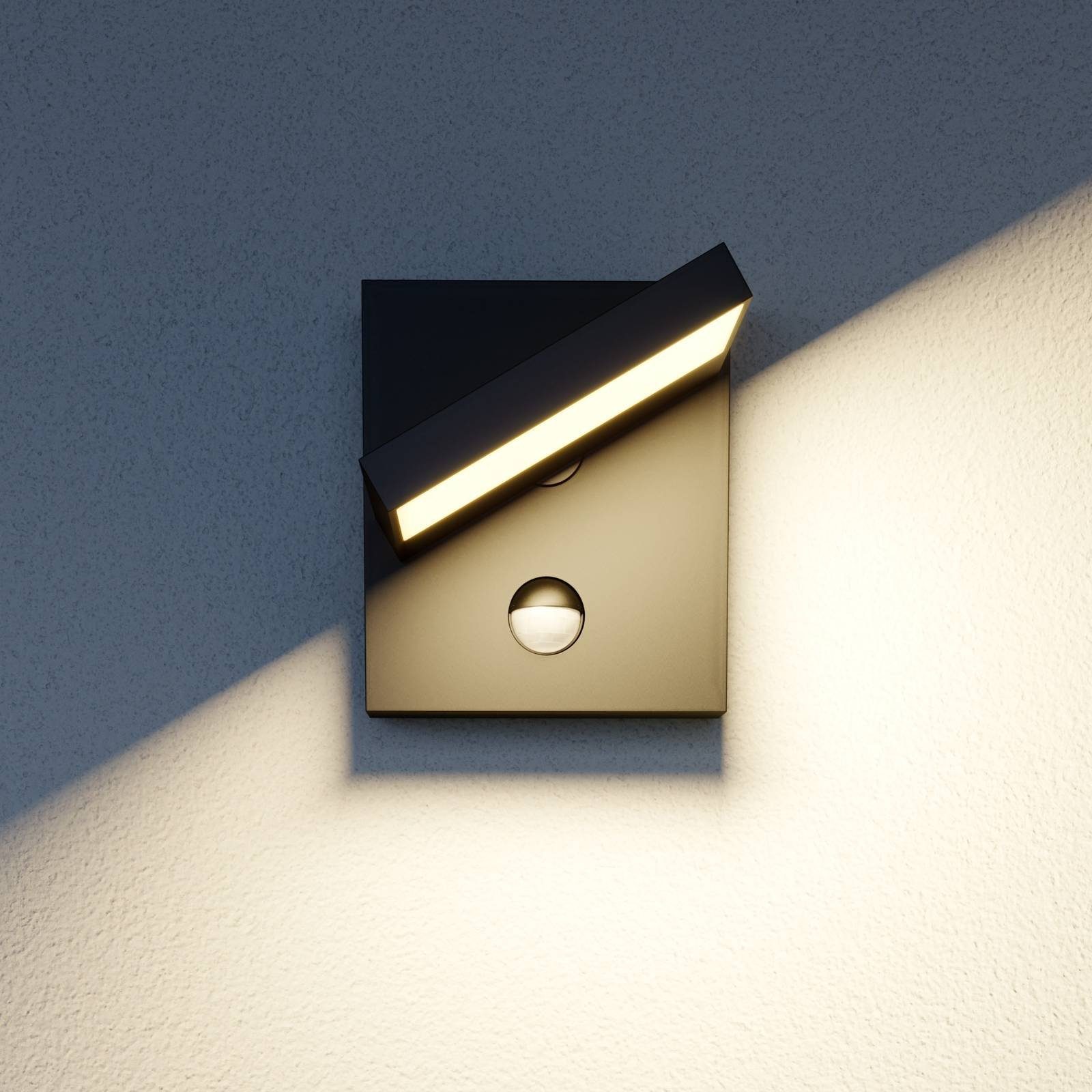 fest LED-Leuchtmittel verbaut, Lucande grafitgrau Modern, Aluminium, Außen-Wandleuchte Kunststoff, (RAL warmweiß, weiß, Silvan, 1 840-M),