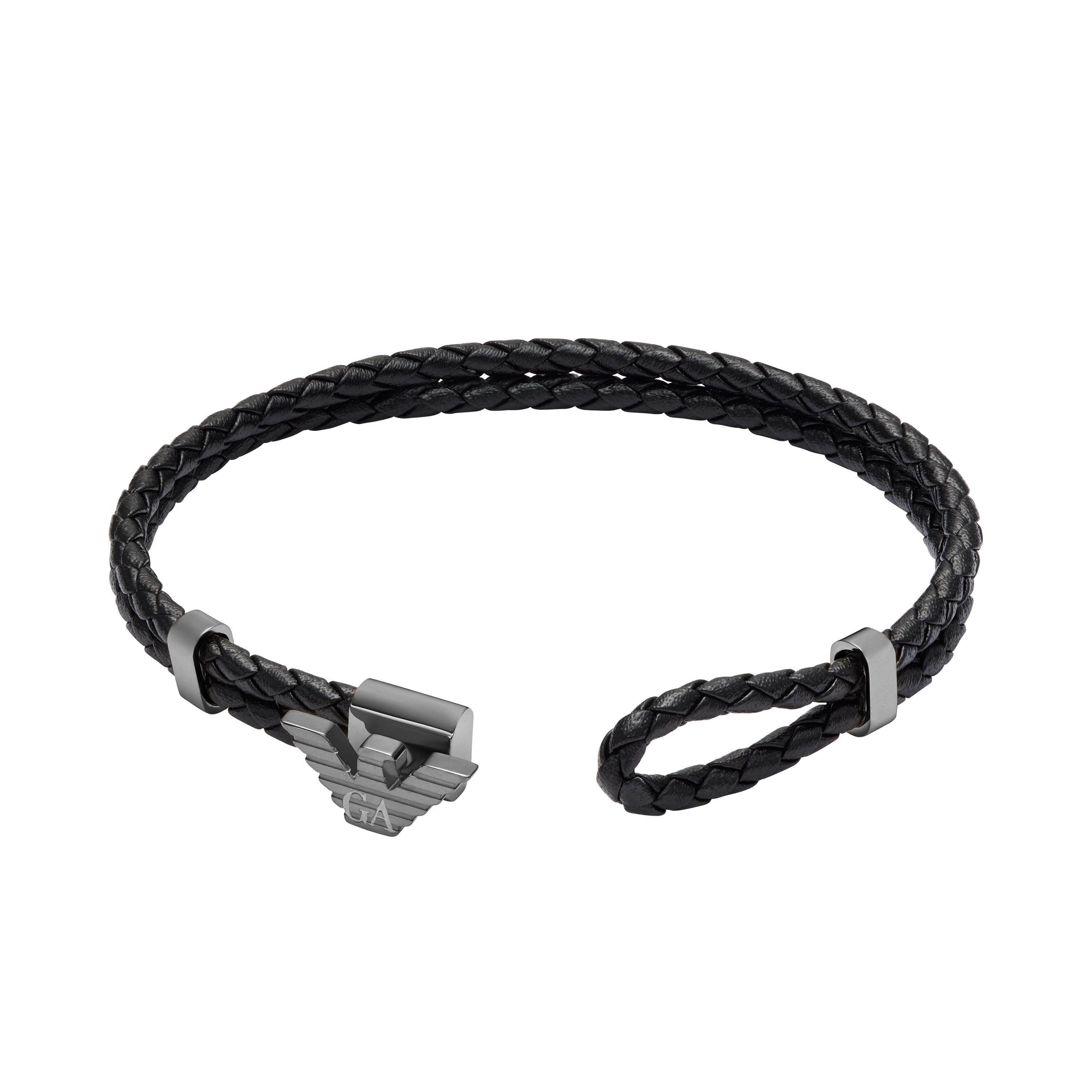 Emporio Armani Lederarmband Schmuck Geschenk Edelstahl, Leder