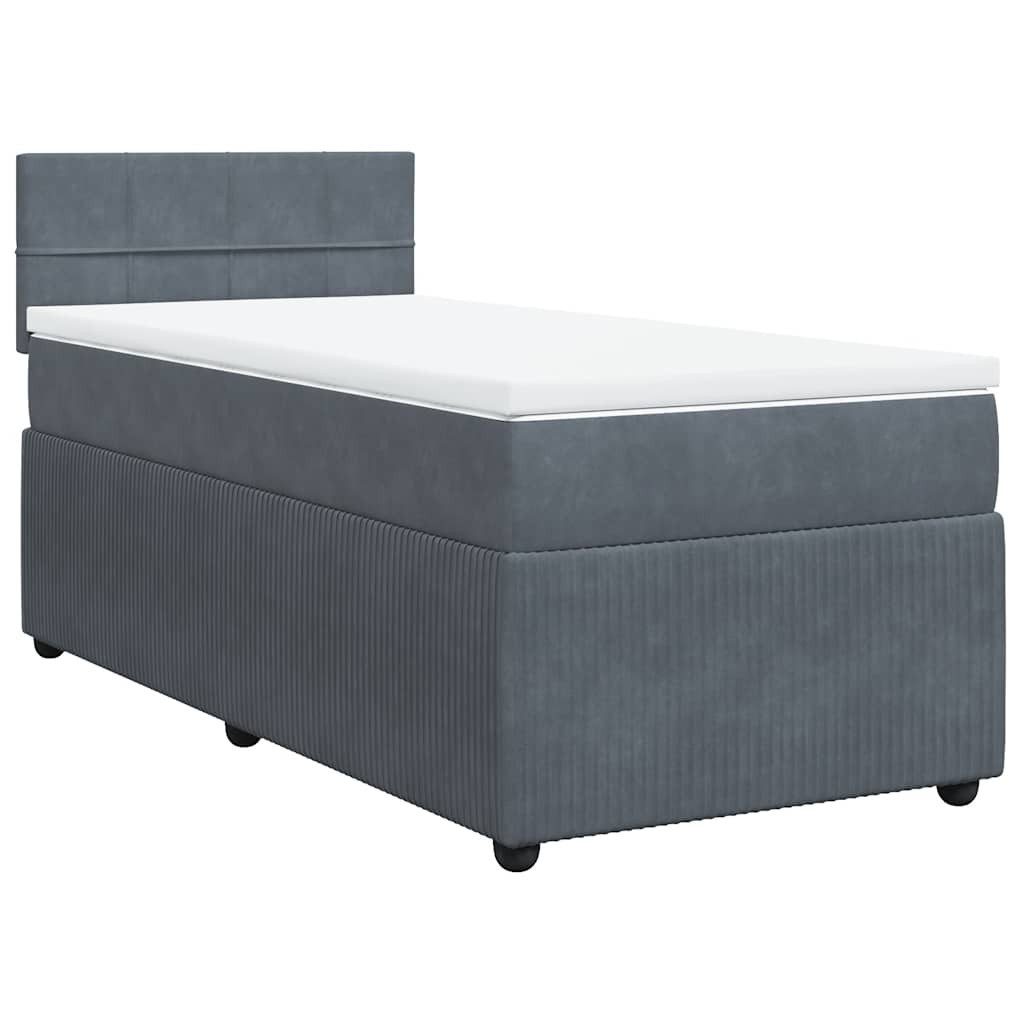 vidaXL Bett Boxspringbett mit Matratze Dunkelgrau günstig online kaufen
