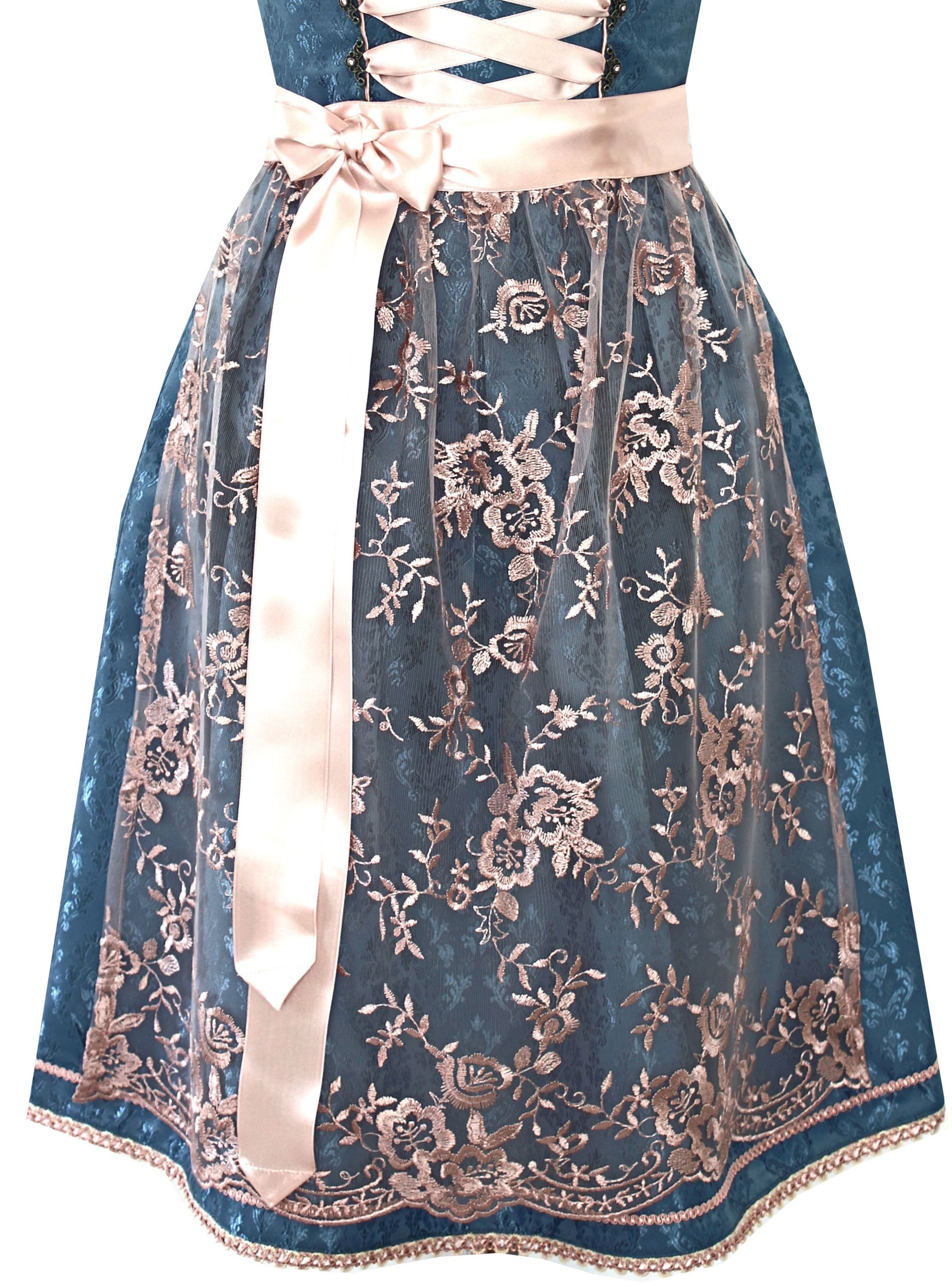 Alpenmärchen Dirndl Dirndl Zoe in blau und rosa - ALM914