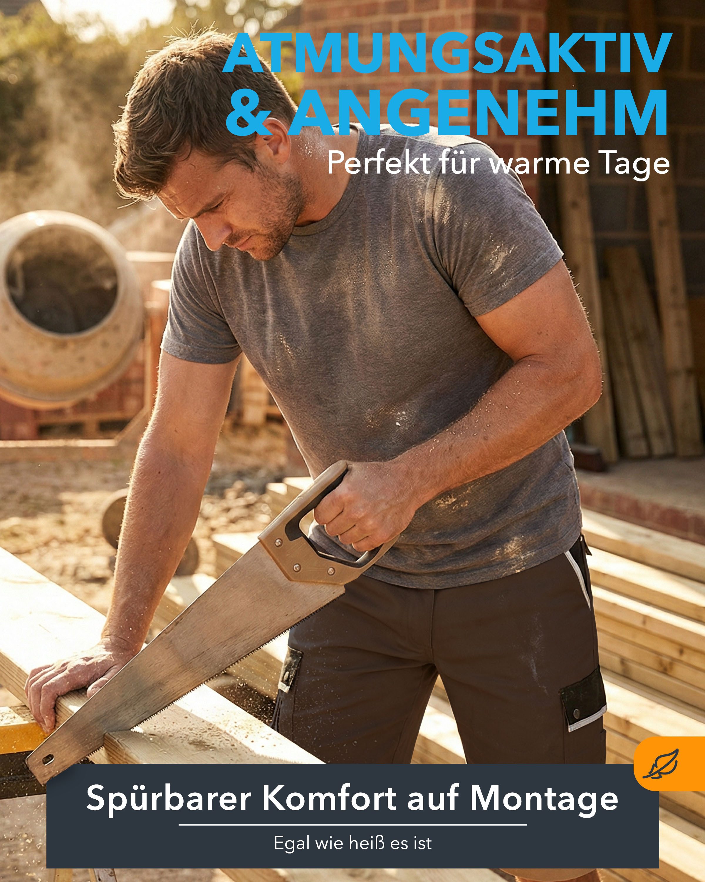 TMG International Arbeitsshorts kurze Arbeitshose Short Style Cargohose Bermuda Robustes Material und hoher Tragekomfort