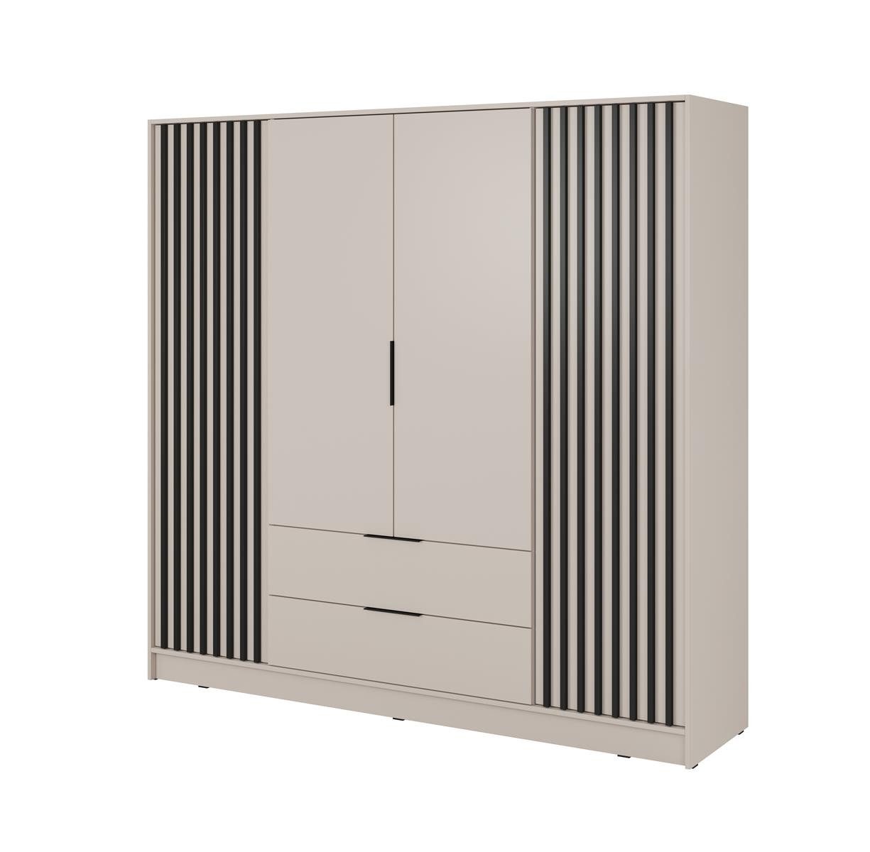 Compleo Kleiderschrank LISA Drehtürenschrank mit Lamellen, günstig online kaufen