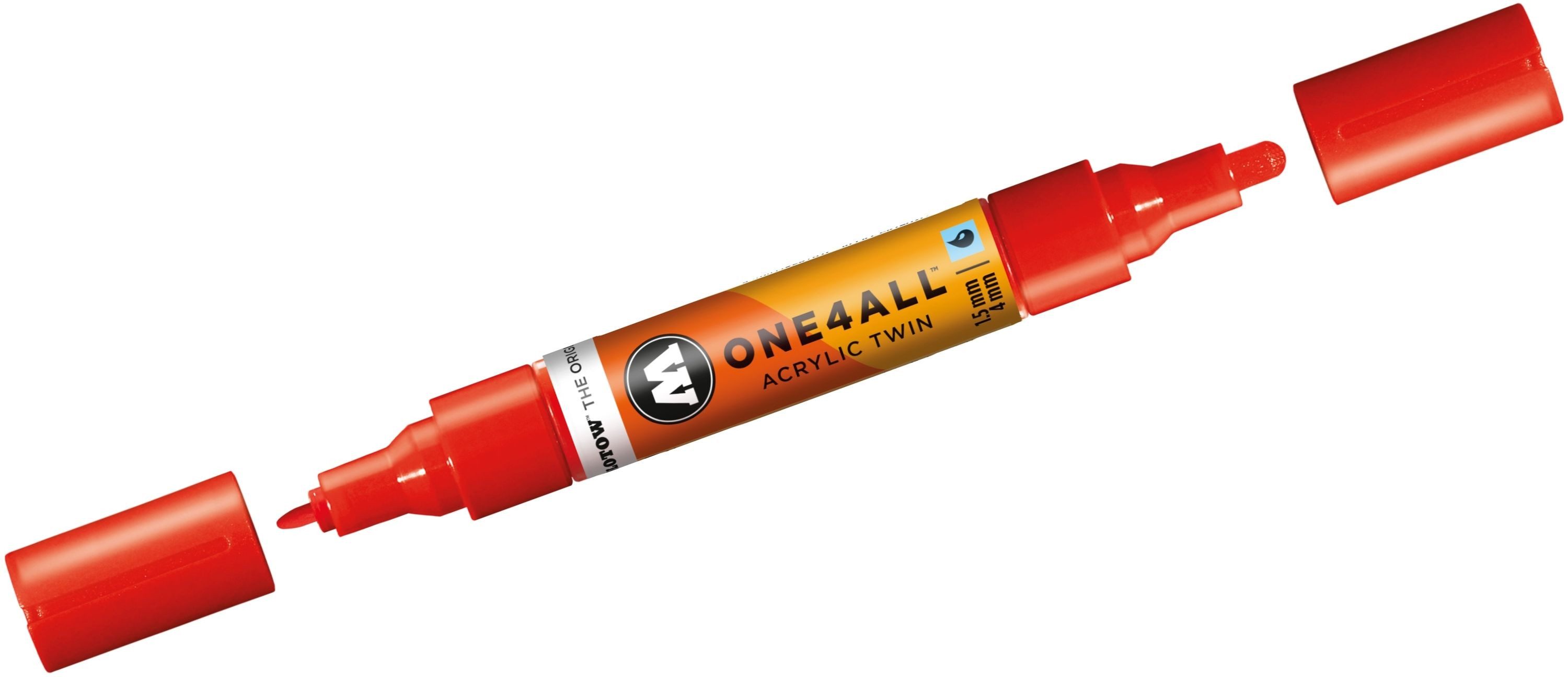 MOLOTOW Permanentmarker Permanentmarker One4All Acrylic Twin nachfüllbar 1,5 und 4mm verkehrsr