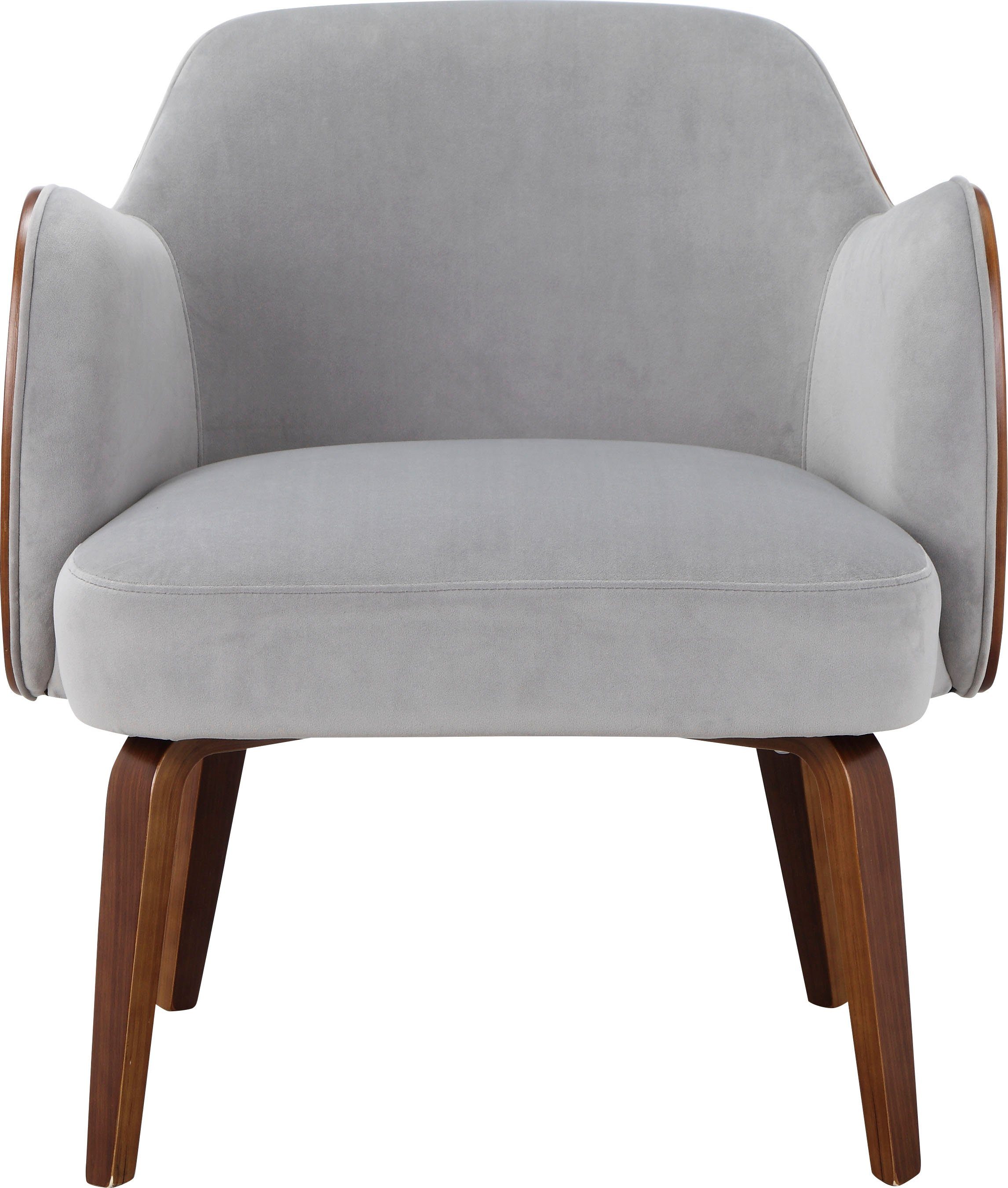 OTTO products Loungesessel Eleena, Кресла Wohnzimmer, (1-St), Stoff aus recyceltem Polyester, Beine aus Pappelholz, Sitzhöhe 47 cm