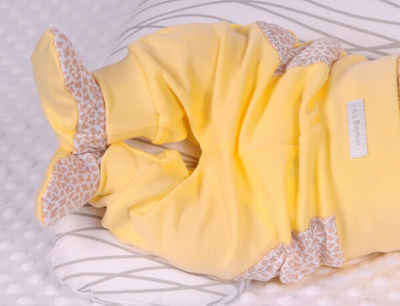 La Bortini Schlupfhose Baby Hose in Gelb mit Füßchen 56 62 68