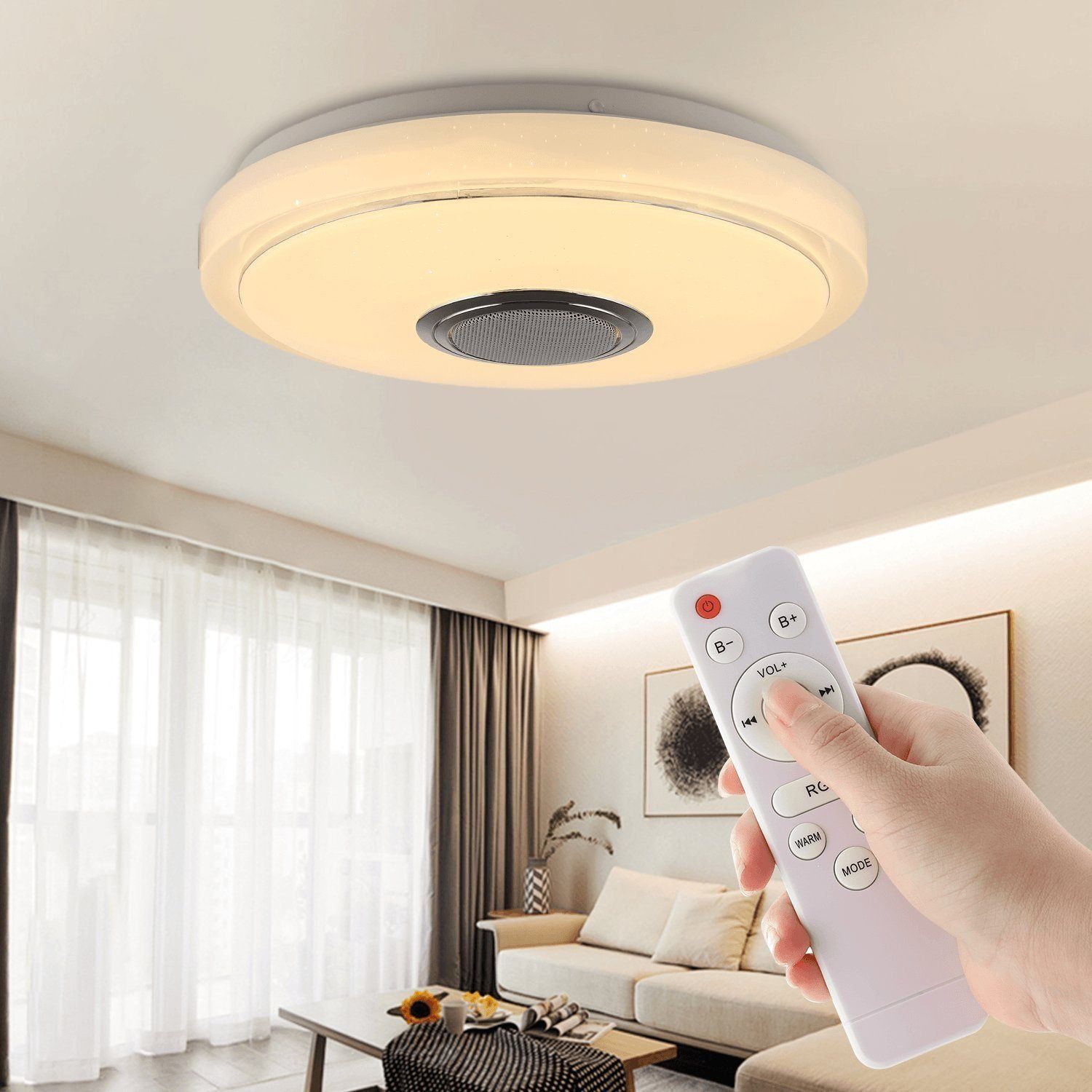 LETGOSPT Deckenleuchte LED Deckenlampe, mit Bluetooth günstig online kaufen