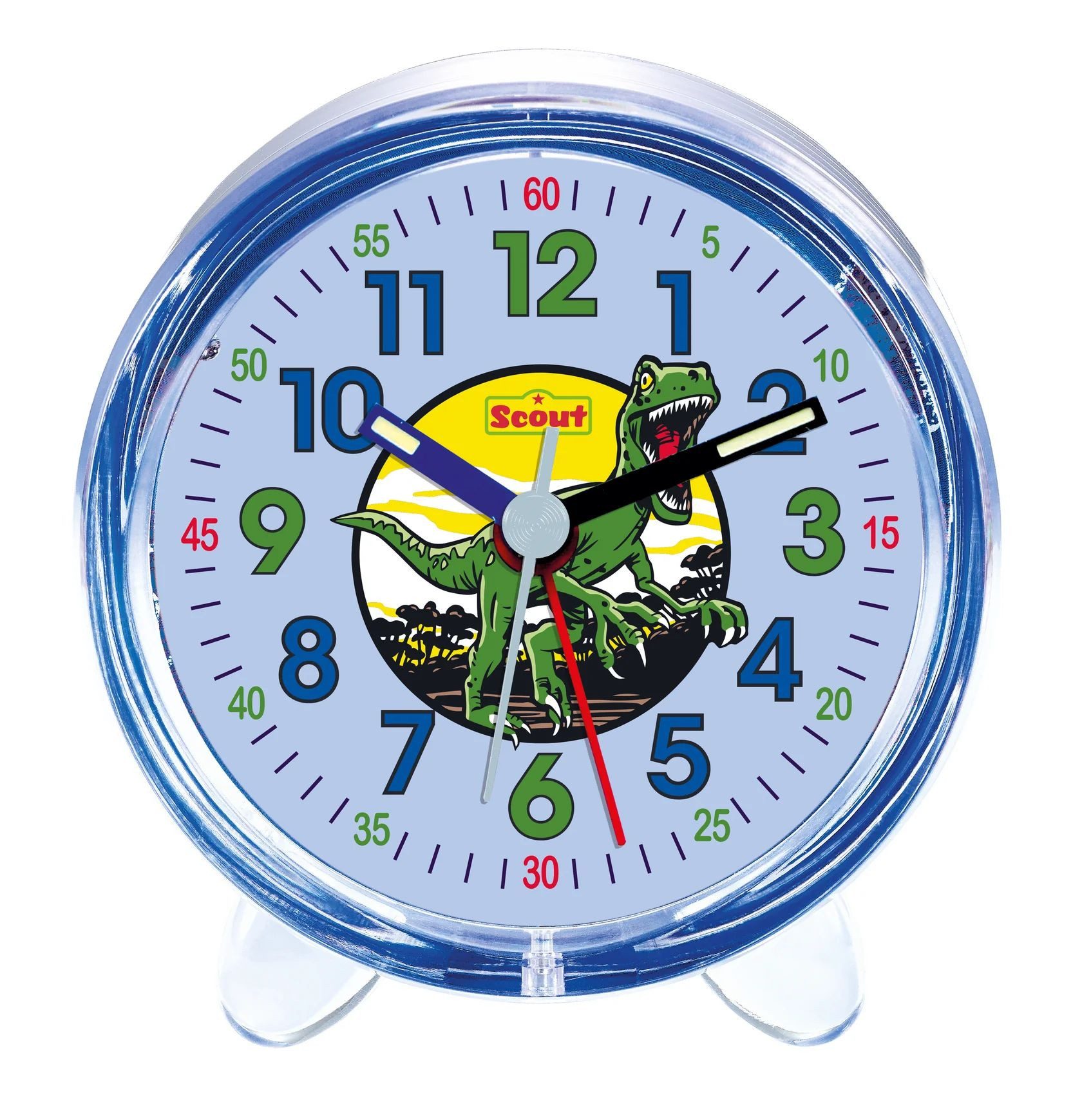 Scout Kinderwecker 166000009 Green Rex Dinosaurier Blau Lernwecker 9,5 cm