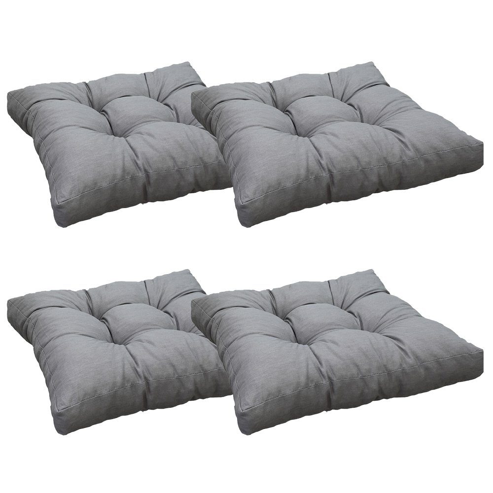 NYVI Sitzkissen Loungekissen SmartLounge - 4x Sitzkissen 80x80 cm, Auflagen für Rattan Gartenmöbel, Indoor & Outdoor, Wasserabweisend