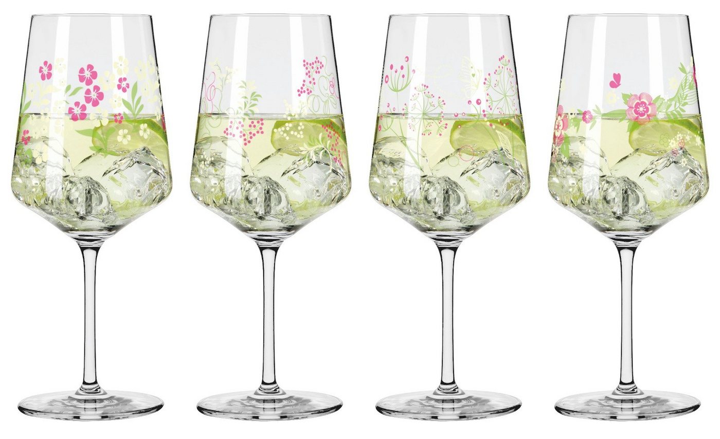 Ritzenhoff Gläser-Set Sommertau Hugo 4er Set F23, Kristallglas, 20,3 x 19,4 x 26,6 cm