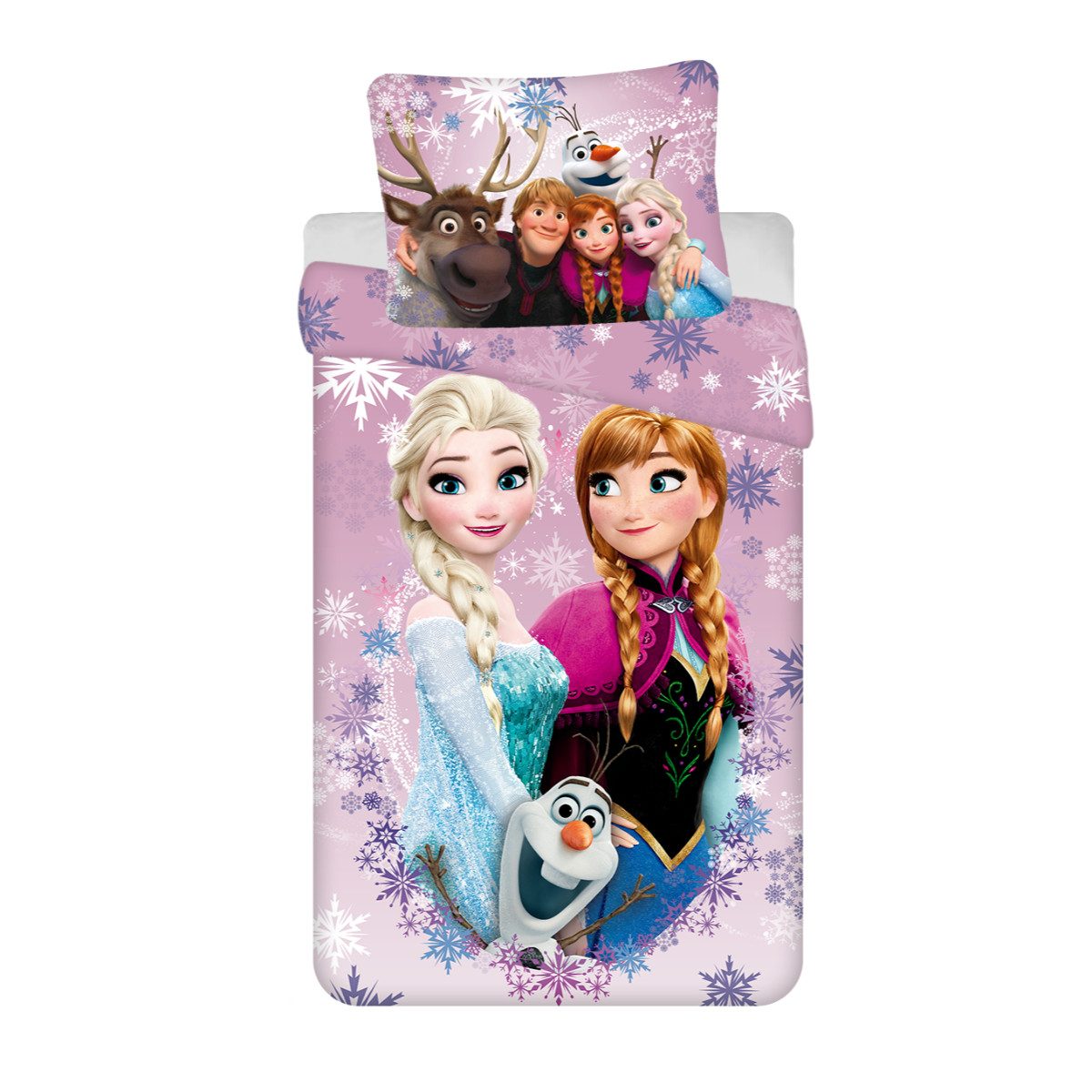 Disney Frozen Bettwäsche - Set 140x200 cm + 70x90 cm aus 100% Baumwolle, Baumwolle, hautfreundlich und atmungsaktiv