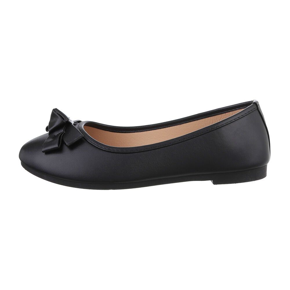 Ital-Design Damen Freizeit Ballerina (85894150) Blockabsatz Klassische Ballerinas in Schwarz