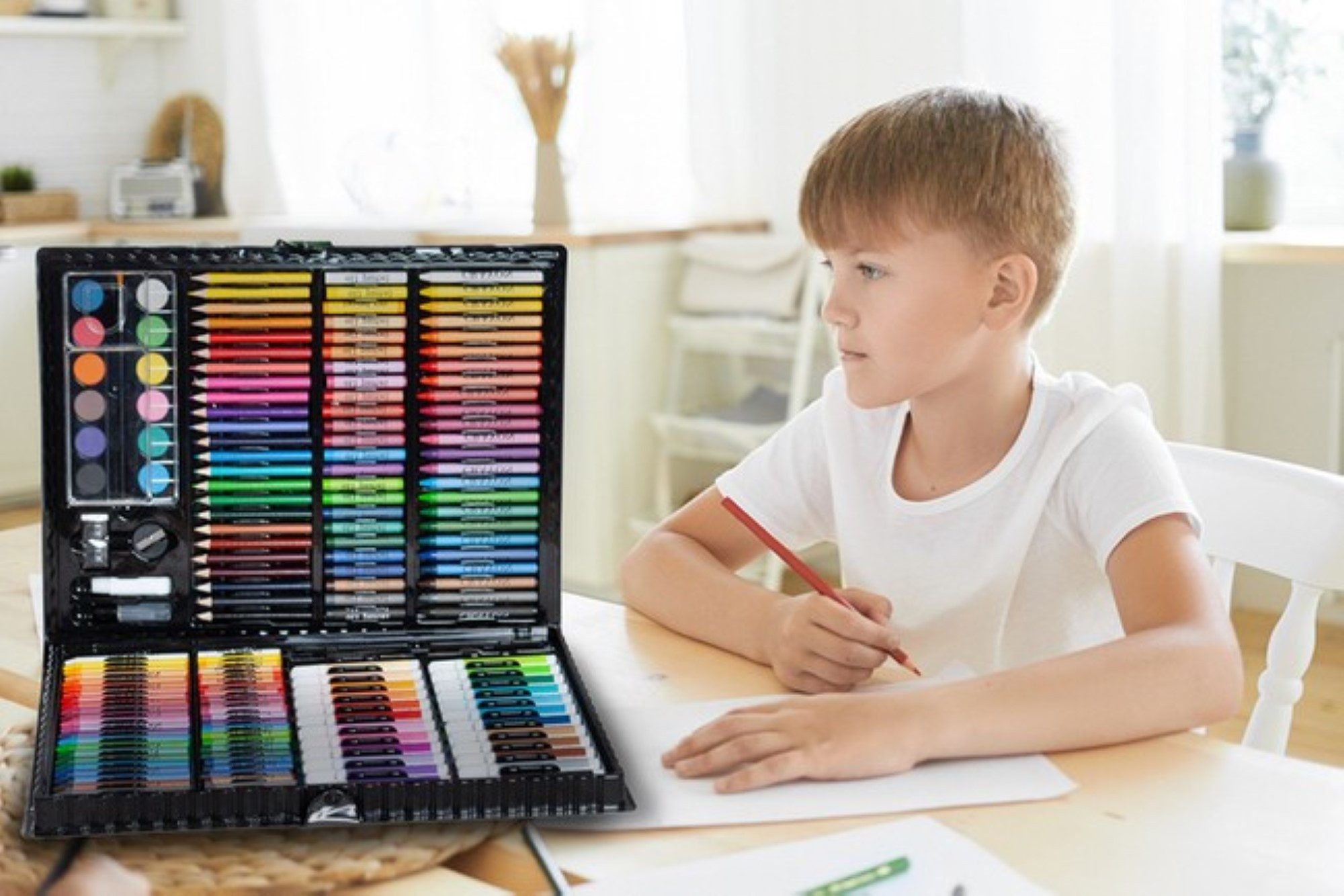 MAALEO Bastelfarbe Kunstkoffer Deluxe: Malset 168-teilig, DIY, Umfangreiches Malkoffer Set mit Viel Zubehör