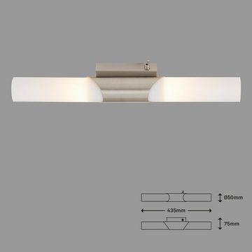 Briloner Leuchten LED Spiegelleuchte 2125-022, 0, ohne Leuchtmittel, Warmweiß, matt-nickel, exkl. E14, max. 40 W, 43,5 x 5 x 7,5 cm