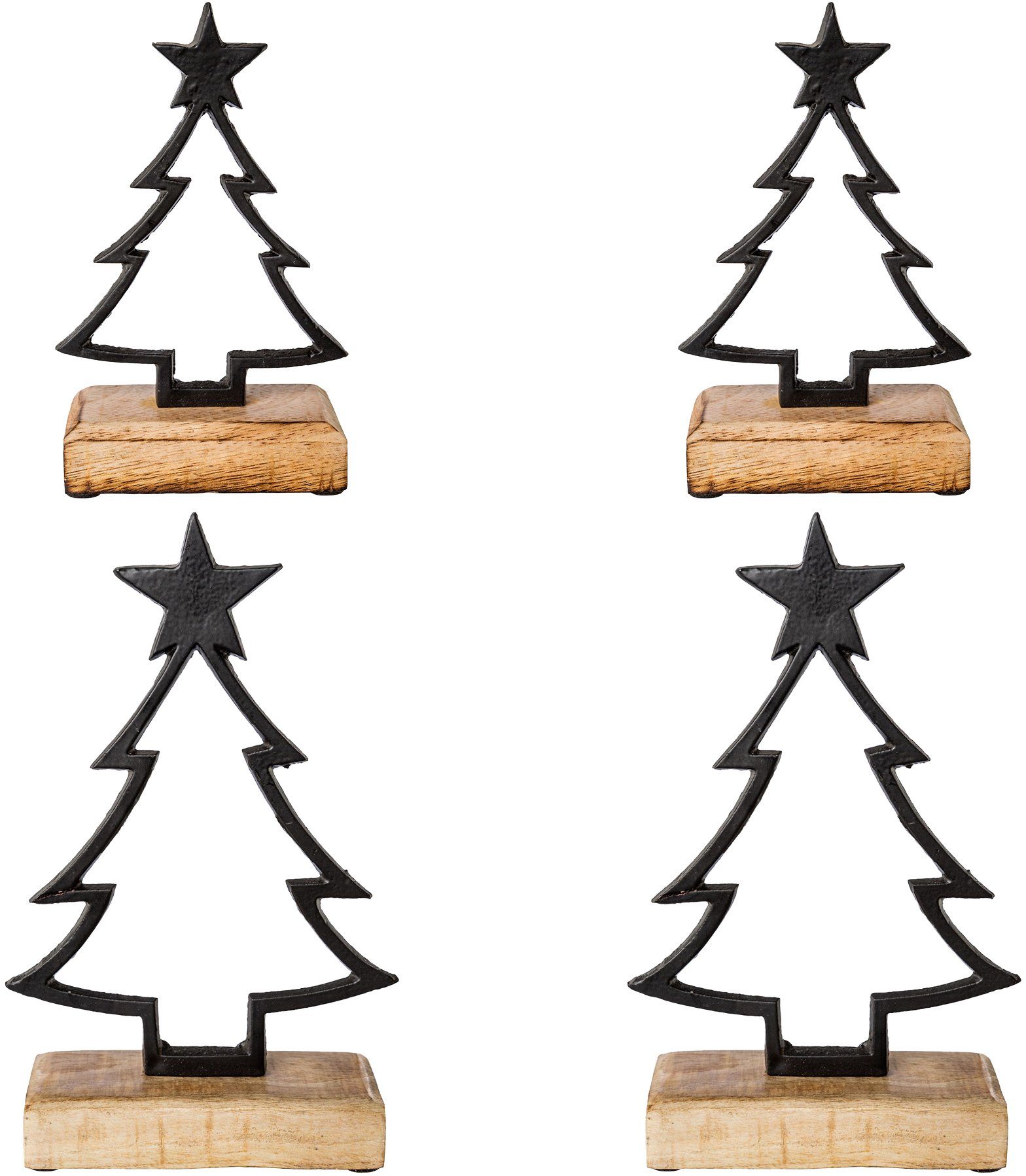 Creativ home Weihnachtsfigur Weihnachtsdeko (Set, 4 St), Tannenbaum auf  Holzbase