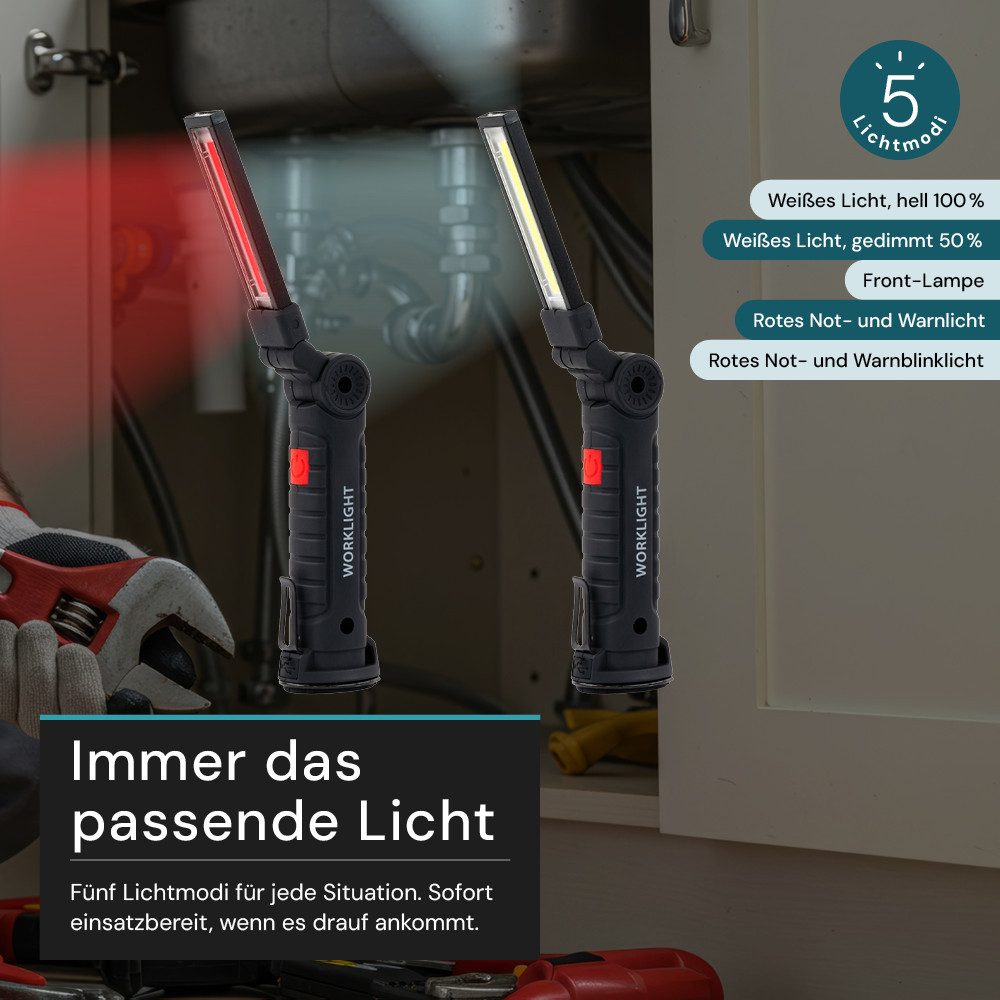 LUXULA LED Arbeitsleuchte LUXULA Arbeitsleuchte 3 W 6000 K Tageslichtweiß Schwarz, Tageslichtweiß