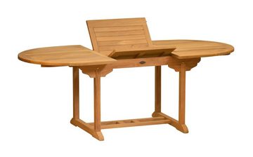 Kai Wiechmann Gartentisch Teak Ausziehtisch oval als flexibler Holztisch aus Teak, ausziehbarer und unbehandelter Teaktisch oval