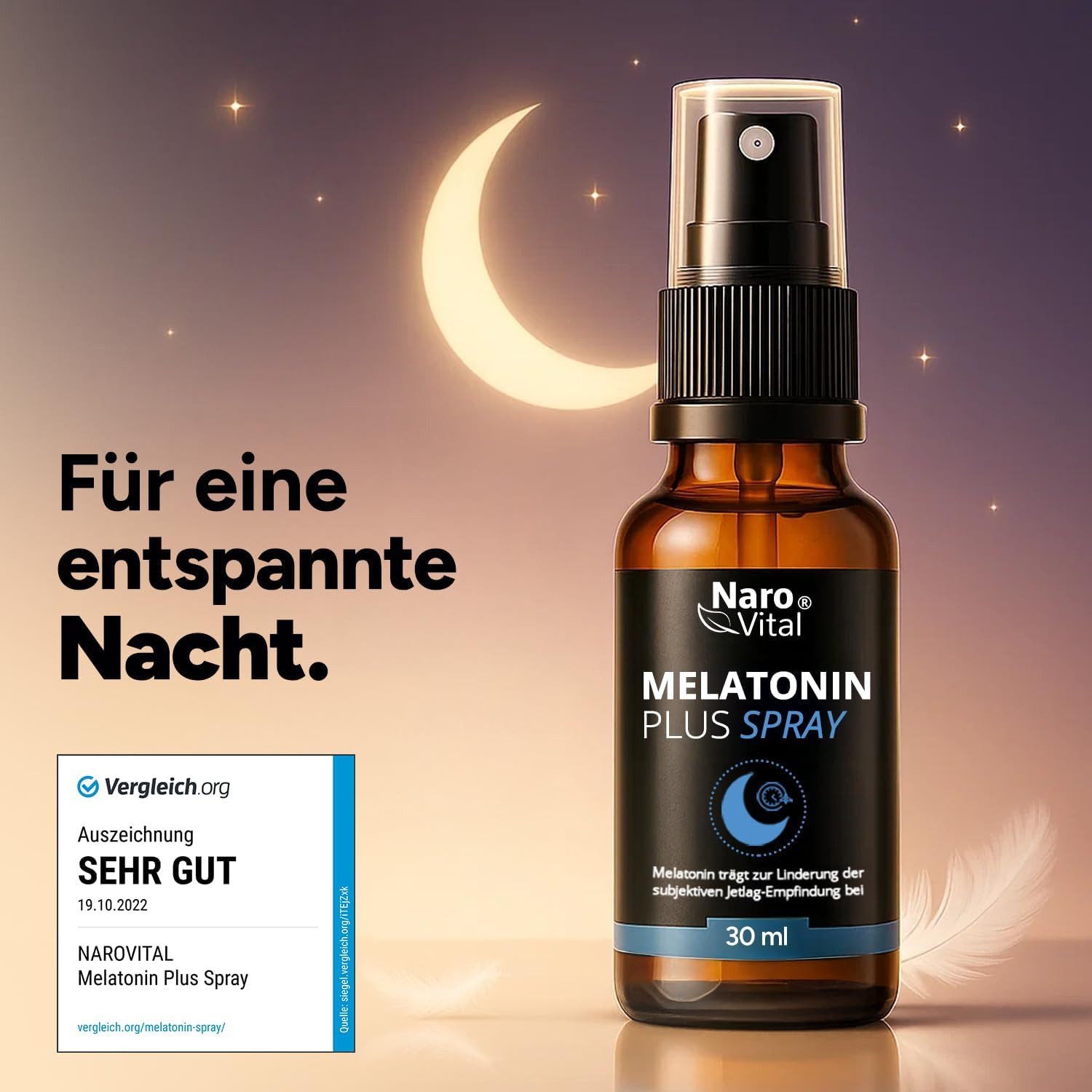 NaroVital Melatonin Einschlafspray Hochdosiert 60 Sprühstöße