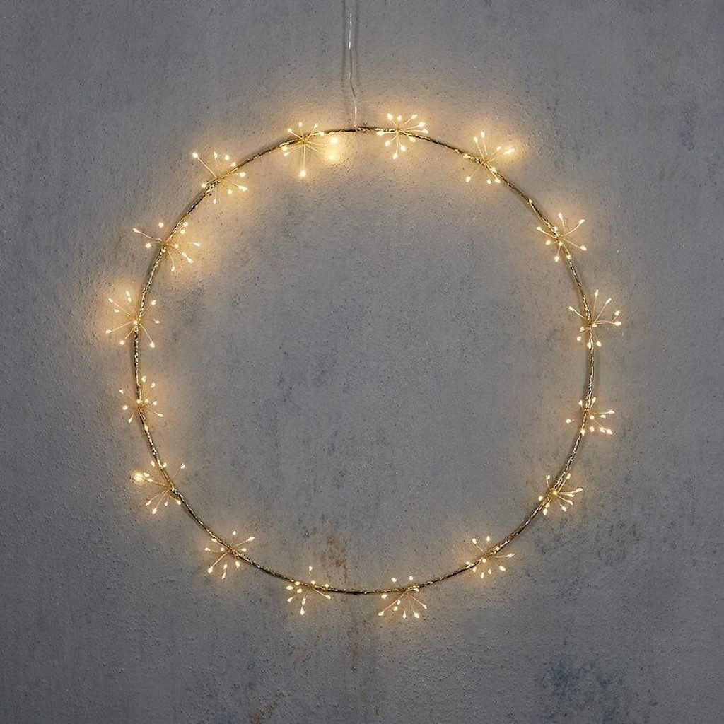 edelman LED Dekolicht Lichtkranz LED warmweiß outdoor, gold/goldfarben, Gr. Ø 50 cm, 160 flammig