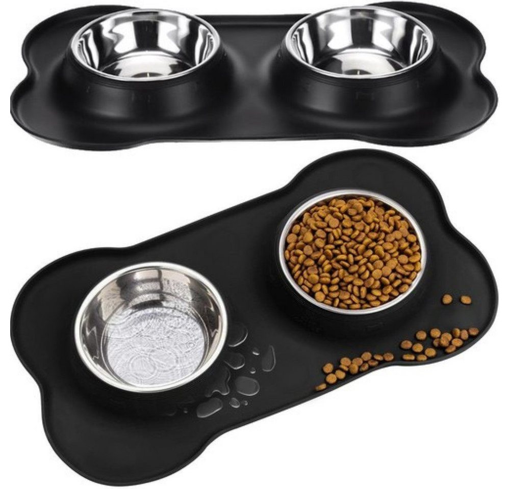 Purlov Futternapf PetBoost: Doppelter Hundenapf-Ständer - 2x 250ml, Edelstahl, Gesundheitsfördernd, hochwertig - optimal für Hunde aller Größen.