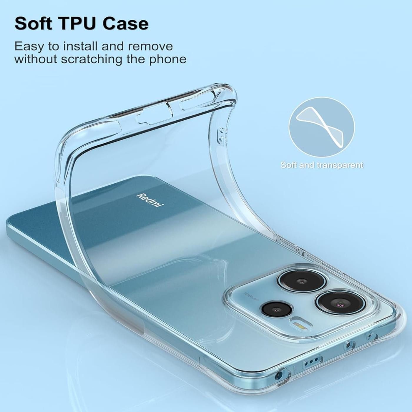CoolGadget Handyhülle Transparent Ultra Slim Case für Xiaomi Redmi Note 14 5G 6,67 Zoll, Silikon Hülle Dünne Schutzhülle für Redmi Note 14 5G Hülle
