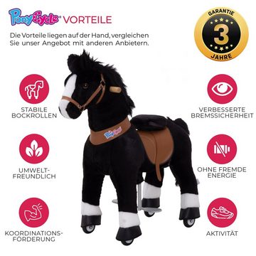 miweba Reitpferd Ponycycle Black Beauty inkl. 3 Jahre Garantie Handbremse, Schaukelpferd - Inline - Pferd - Kinderpony - Kinder - Pony