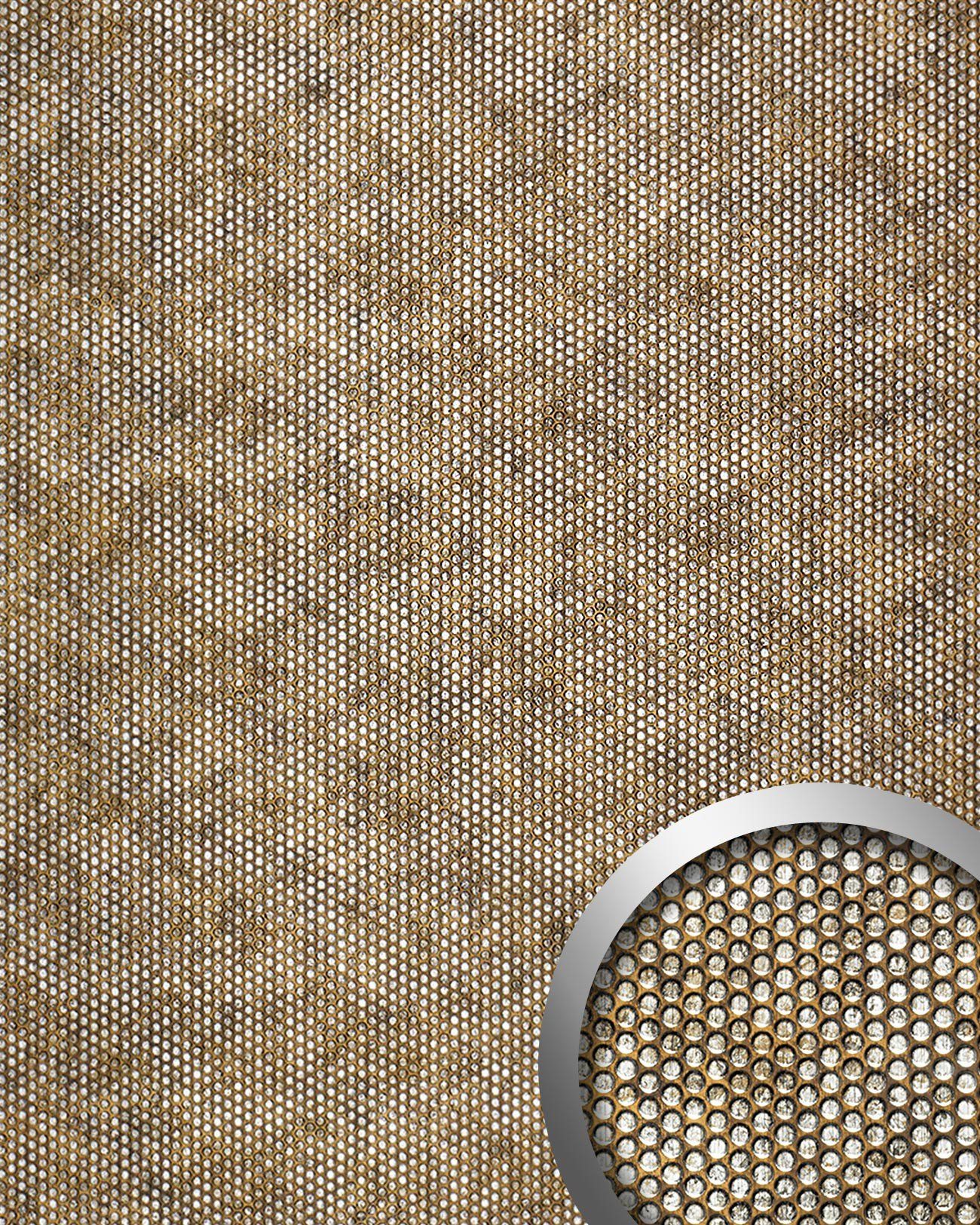 Wallface Wandpaneel 17243 Wandpaneel Design Platte 3D Runddekor silber 2,60 qm, BxL: 100x260 cm, 2.6 qm, (Dekorpaneel, 1-tlg., Wandverkleidung in Metall-Optik Vintage Look) selbstklebend, Bronze, braun, silbergrau