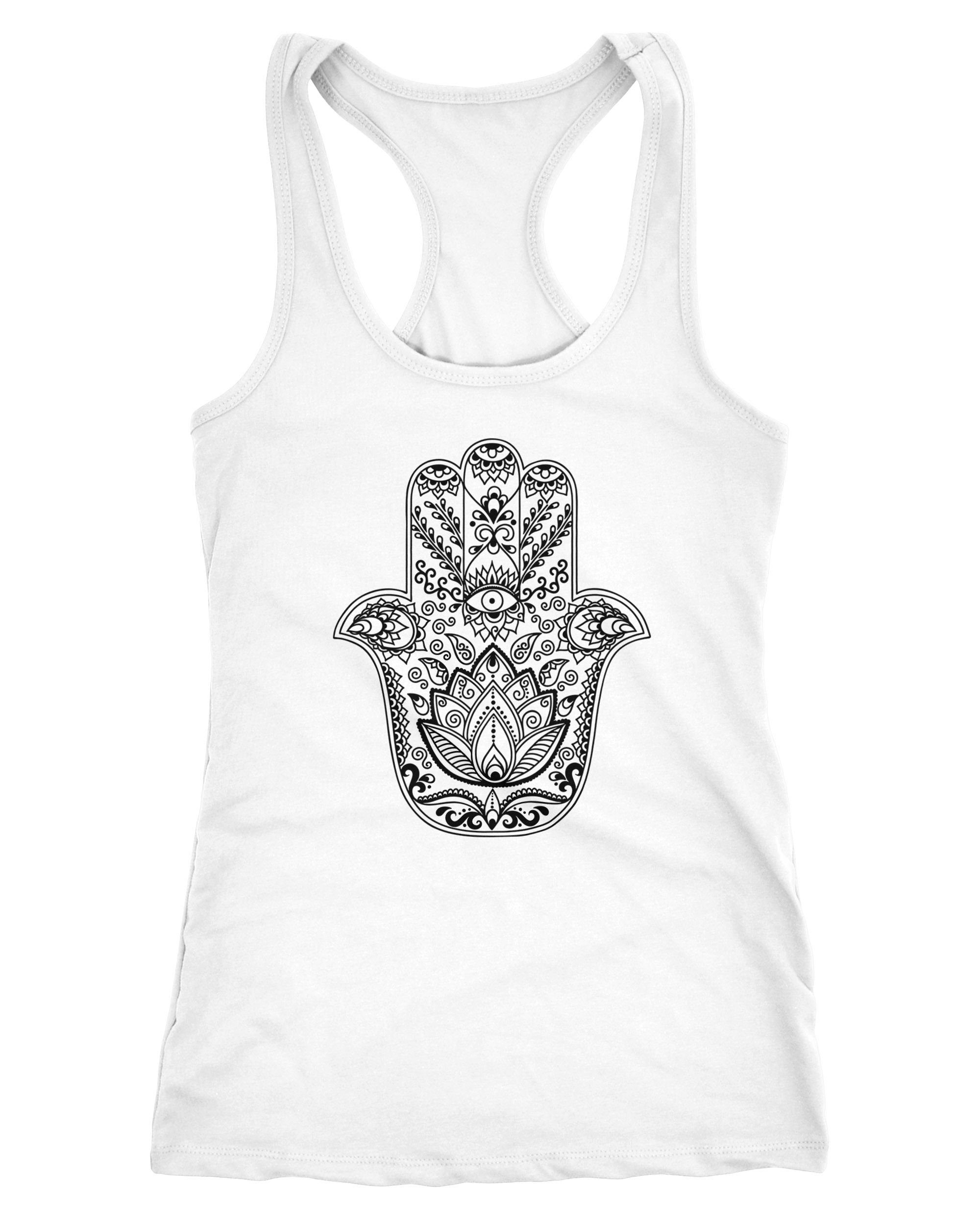 Tanktop Damen Tank-Top Hamsa Fatimas Hand Boho Bohemian Ethno Racerback