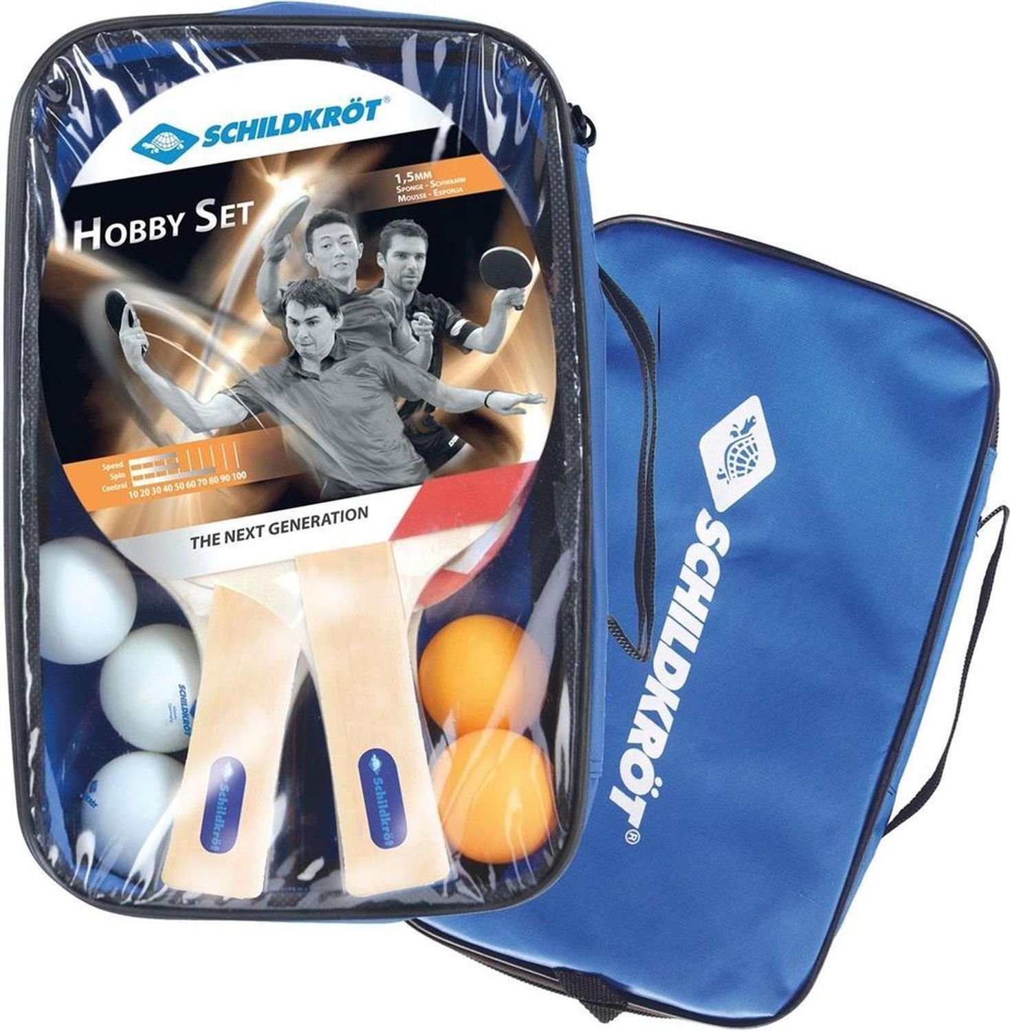 Donic-Schildkröt Tischtennisschläger - Tischtennis Set 4-Player Hobby, Tischtennis Schläger Set Tischtennisset Table Tennis Bat Racket