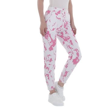 Ital-Design Jogginghose Damen Freizeit Camouflage Stretch Jogginghose in Rosa