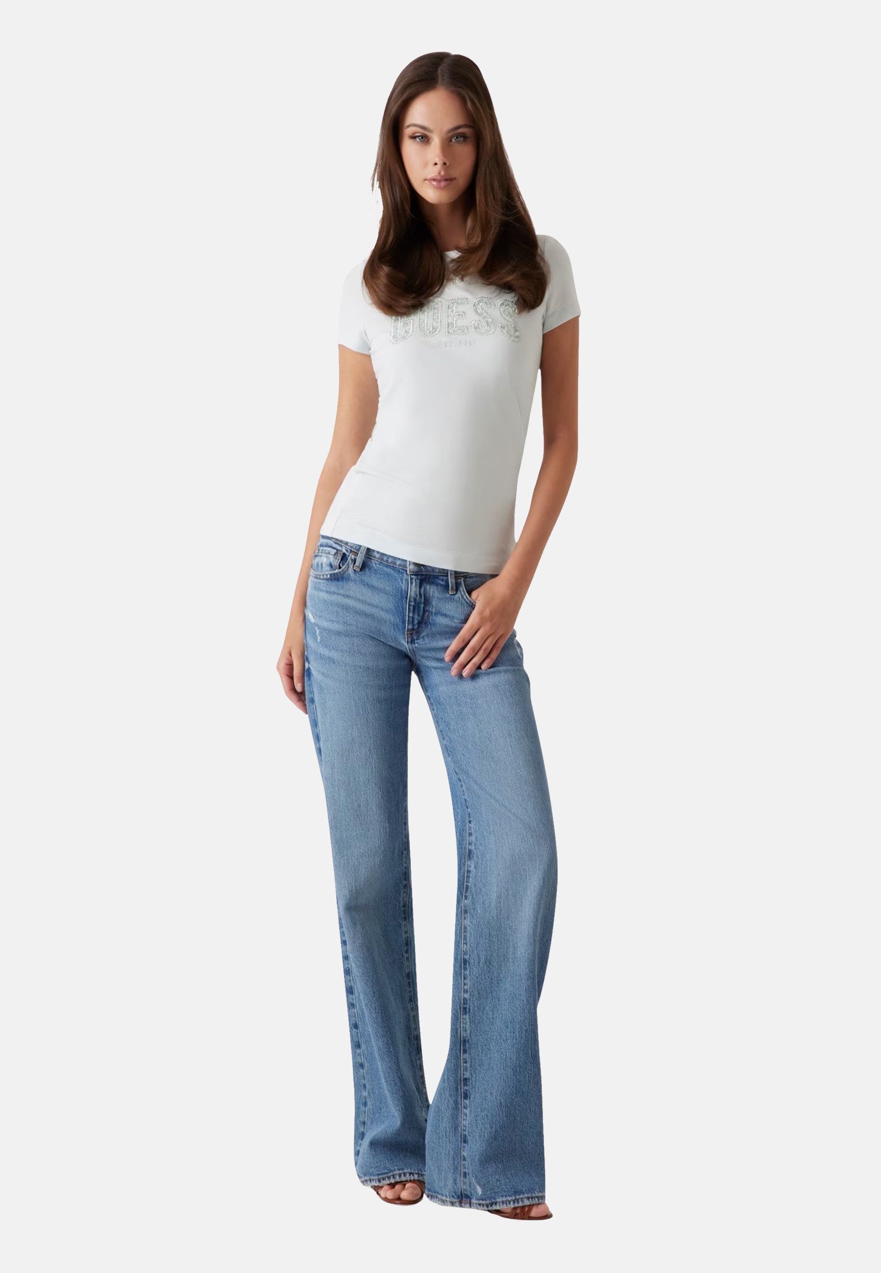 Guess T-Shirt T-Shirt LOGO LACE Kurzarmshirt günstig online kaufen