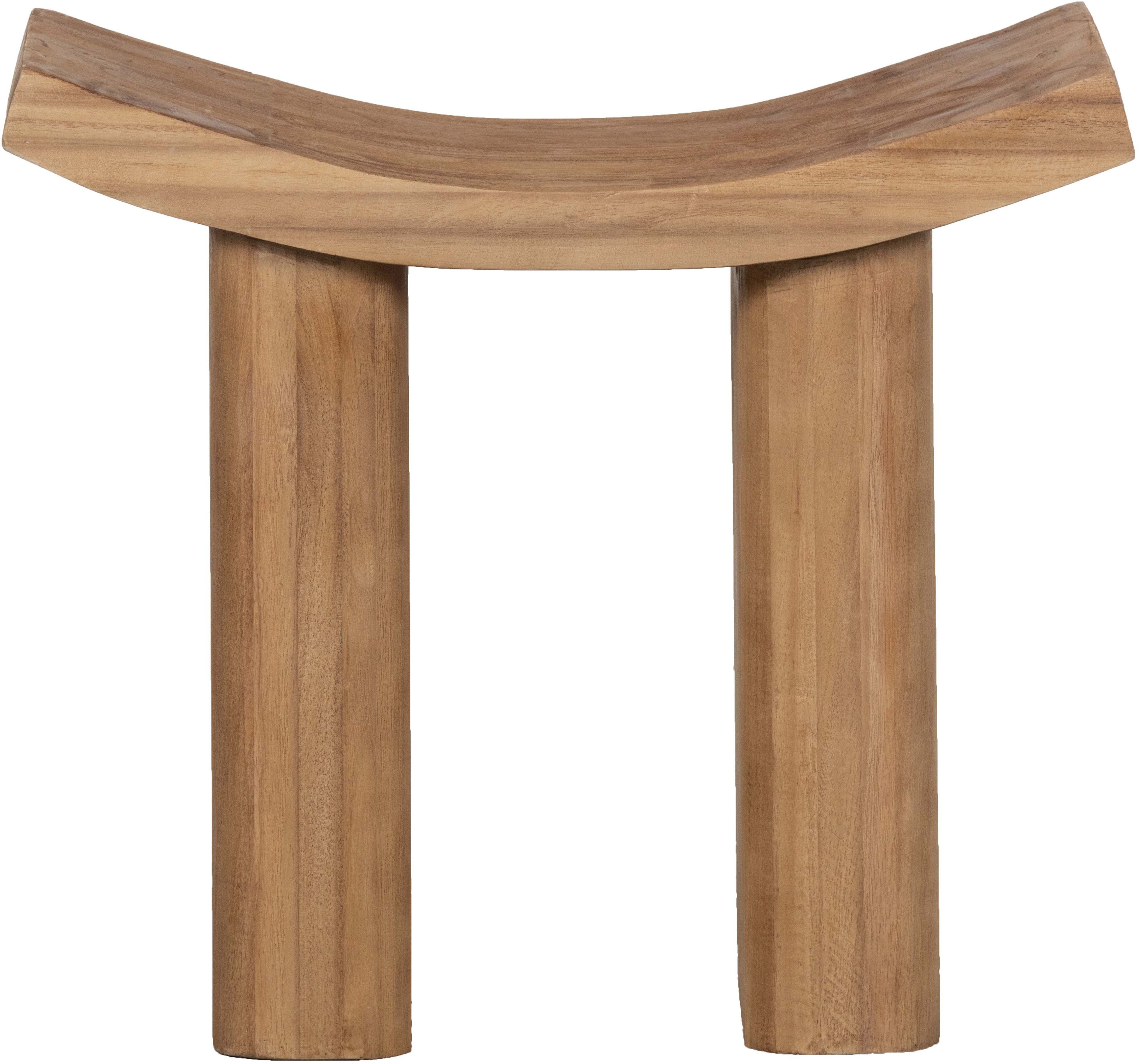 WOOOD Hocker Japan aus Paulowniaholz mit matter Schutzschicht B 50 x T 25 x H 45 cm, Tragkraft 110 kg,Pflegeleicht,sichtbare Maserung, einfach zu montieren