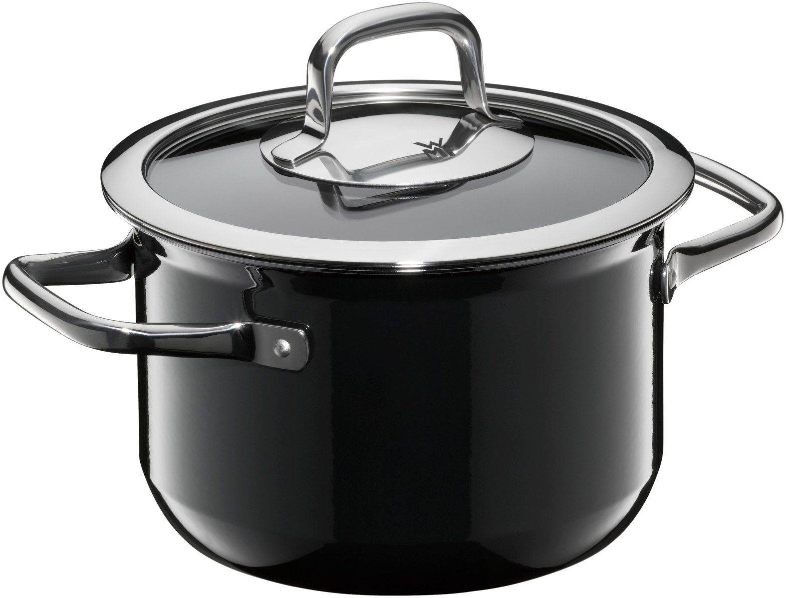 WMF Fleischtopf Fusiontec Compact Kochtopf mit Glasdeckel, 18 cm, Black, Fusiontec (1x Fleischtopf mit Deckel 18 cm (Volumen 2,4l, Höhe 12 cm) - optimal für Herdplatten mit Ø 14,5 cm, 1-tlg., 1x Fleischtopf mit Deckel 18 cm optimal für Herdplatten mit Ø 14,5 cm), Made in Germany