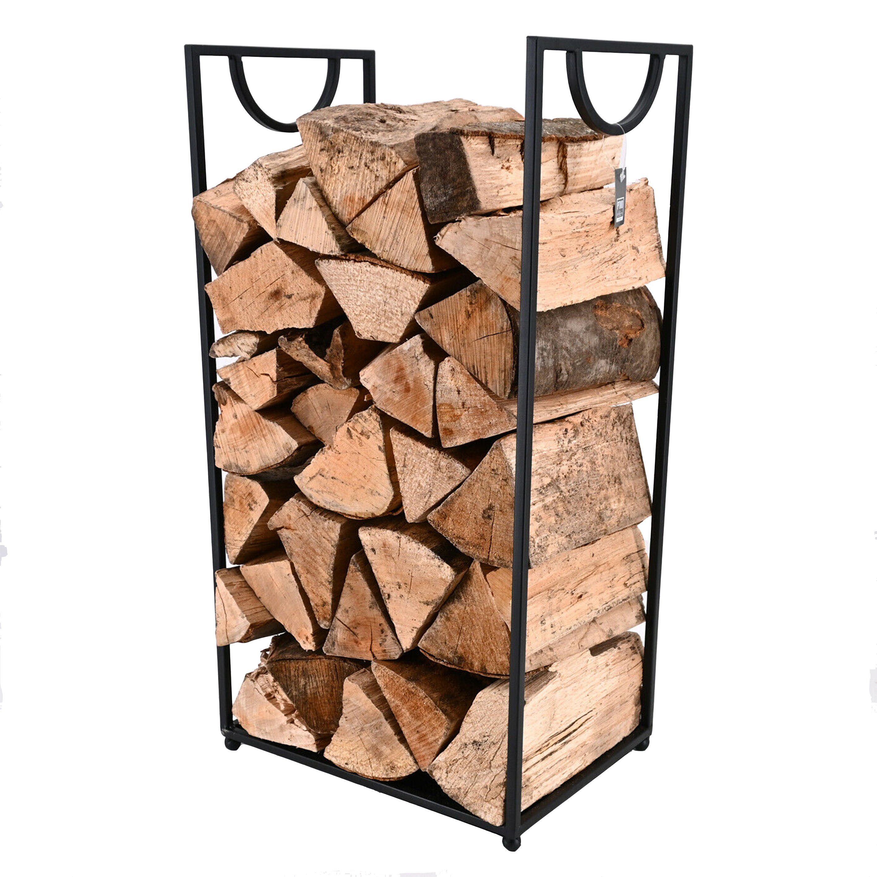 PTMD Kaminholzregal Kaminholzständer PTMD Kamin-Holz-Regal Holzscheitregal Schwarz Metall, BxTxH:35x25x72 cm, ohne Rückwand