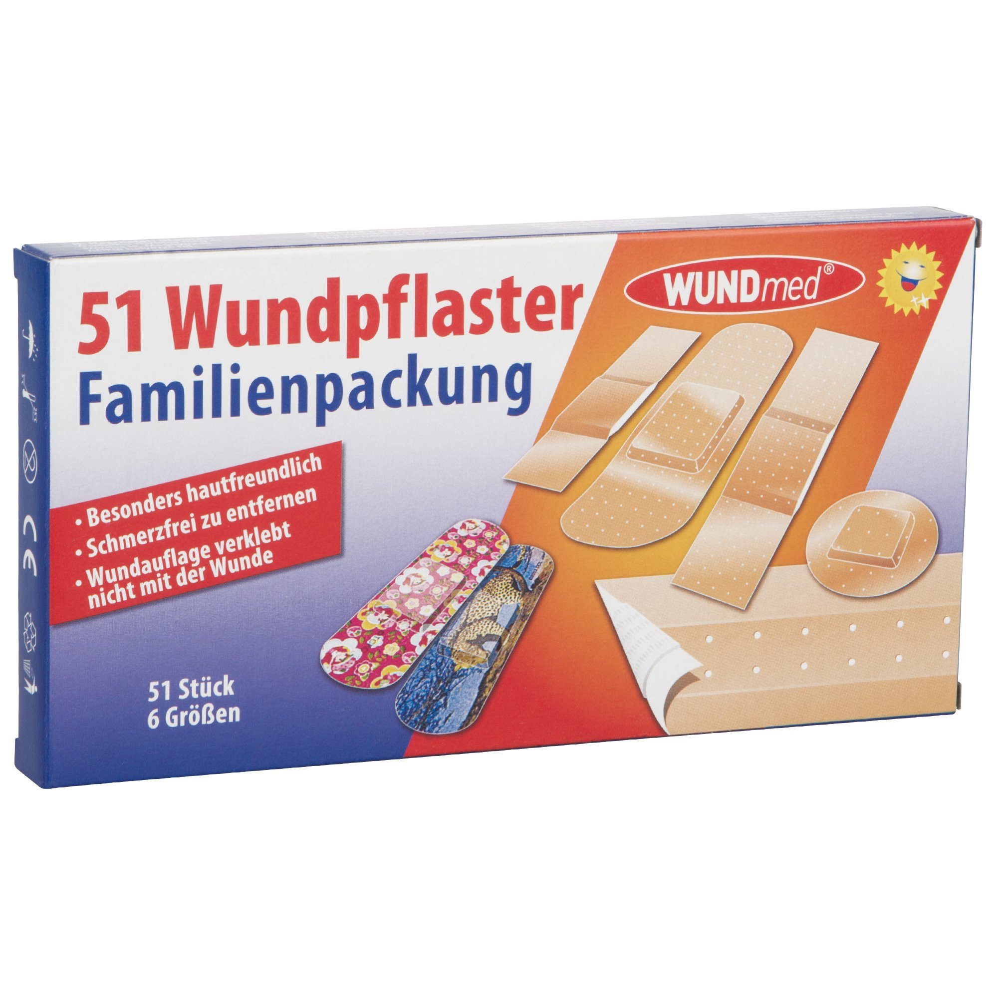Wundmed Wundpflaster WUNDmed® Wundpflaster Familienpackung 51-teilig