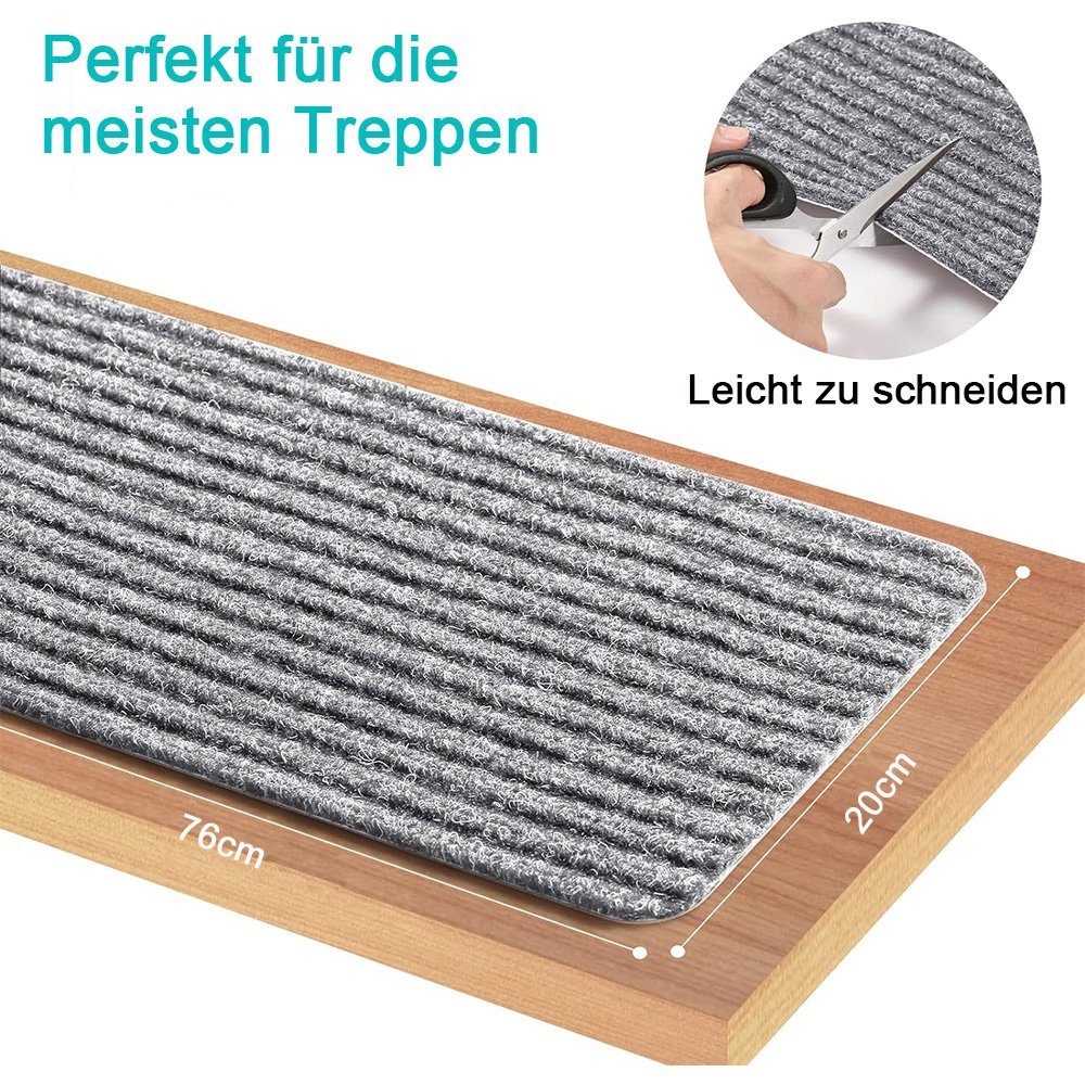NUODWELL Stufenmatte 15 Stück Stufenmatten, 76 cm x 20 cm, rutschfeste Stuf günstig online kaufen