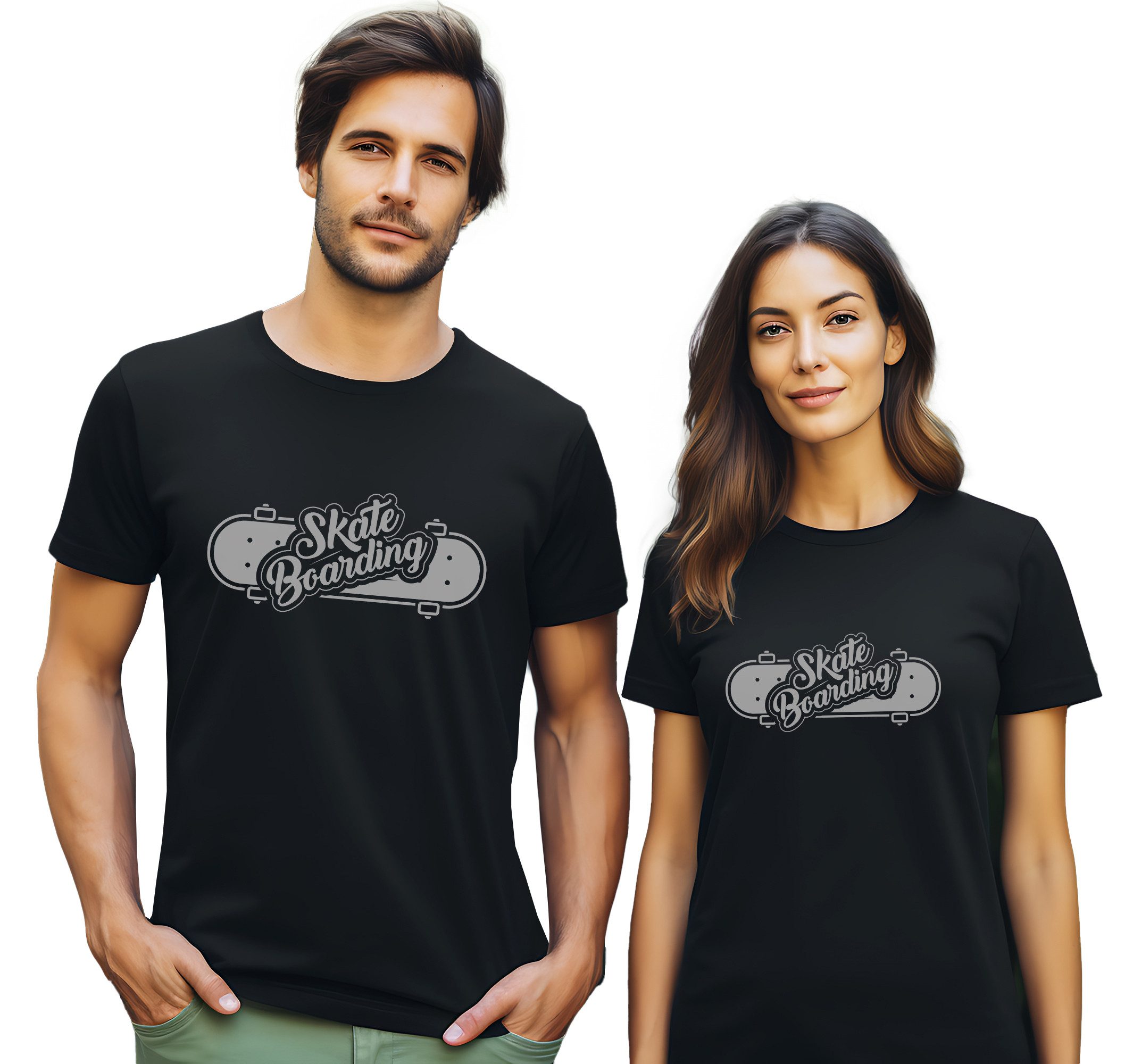MyDesign24 T-Shirt Skater print Shirt Skateboarding Skater T-Shirt schwarz kurzarm Regular Fit i539