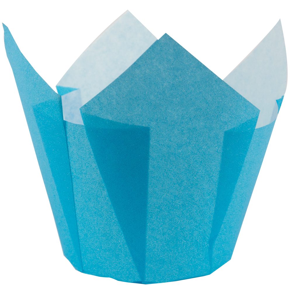 Demmler Muffinform Muffin-Tulip-Wraps hellblau - 24 Stück, zum stilvollen Anrichten von Muffins und Cupcakes - Made in Germany