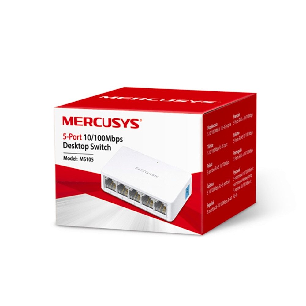 tp-link Mercusys MS105 5-Port Desktop Switch Netzwerk-Switch (Plug-and-Play)