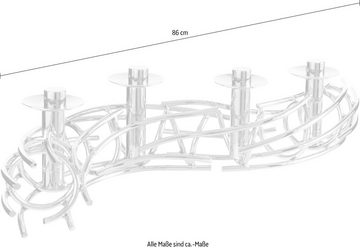 Fink Kerzenständer CORONA, Adventsleuchter, für Stumpenkerzen, Edelstahl hochglanzpoliert, 86 cm
