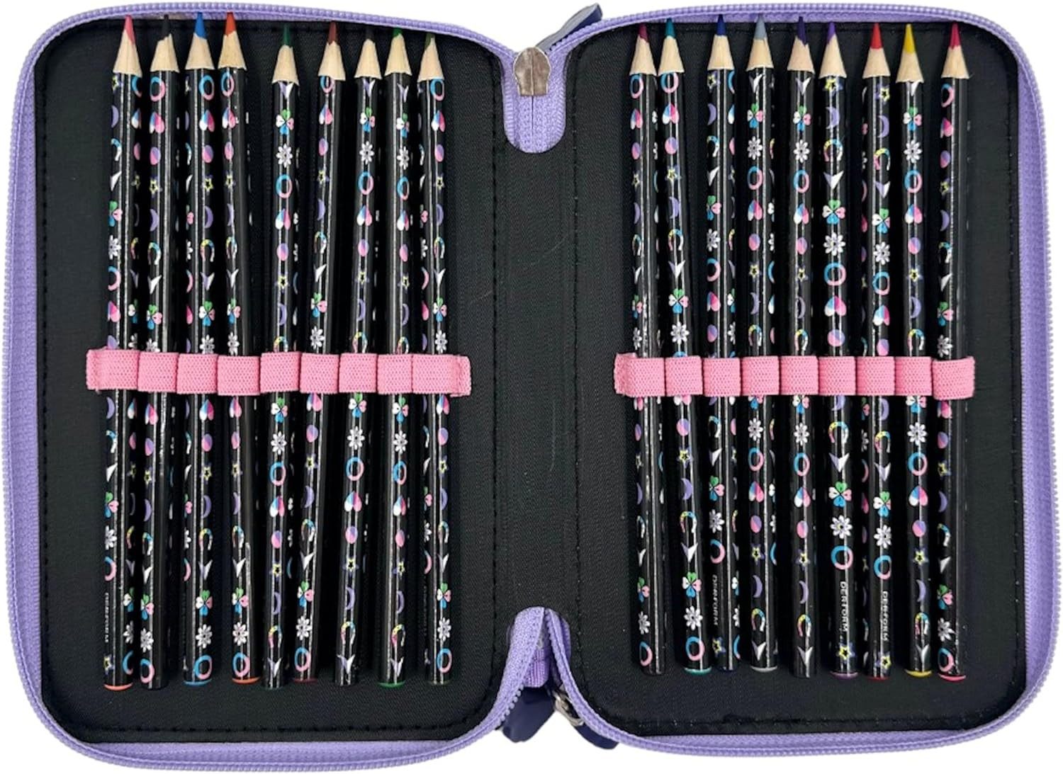 GOLDKIDS Federmäppchen 3 Fächer - Mäppchen für Mädchen - Federmappe, (3-Fach Federtasche Gefüllte Schüleretui, 1-tlg., 44-teilig - Schulmäppchen und), Hausaufgabenheft - Einhor Motiv