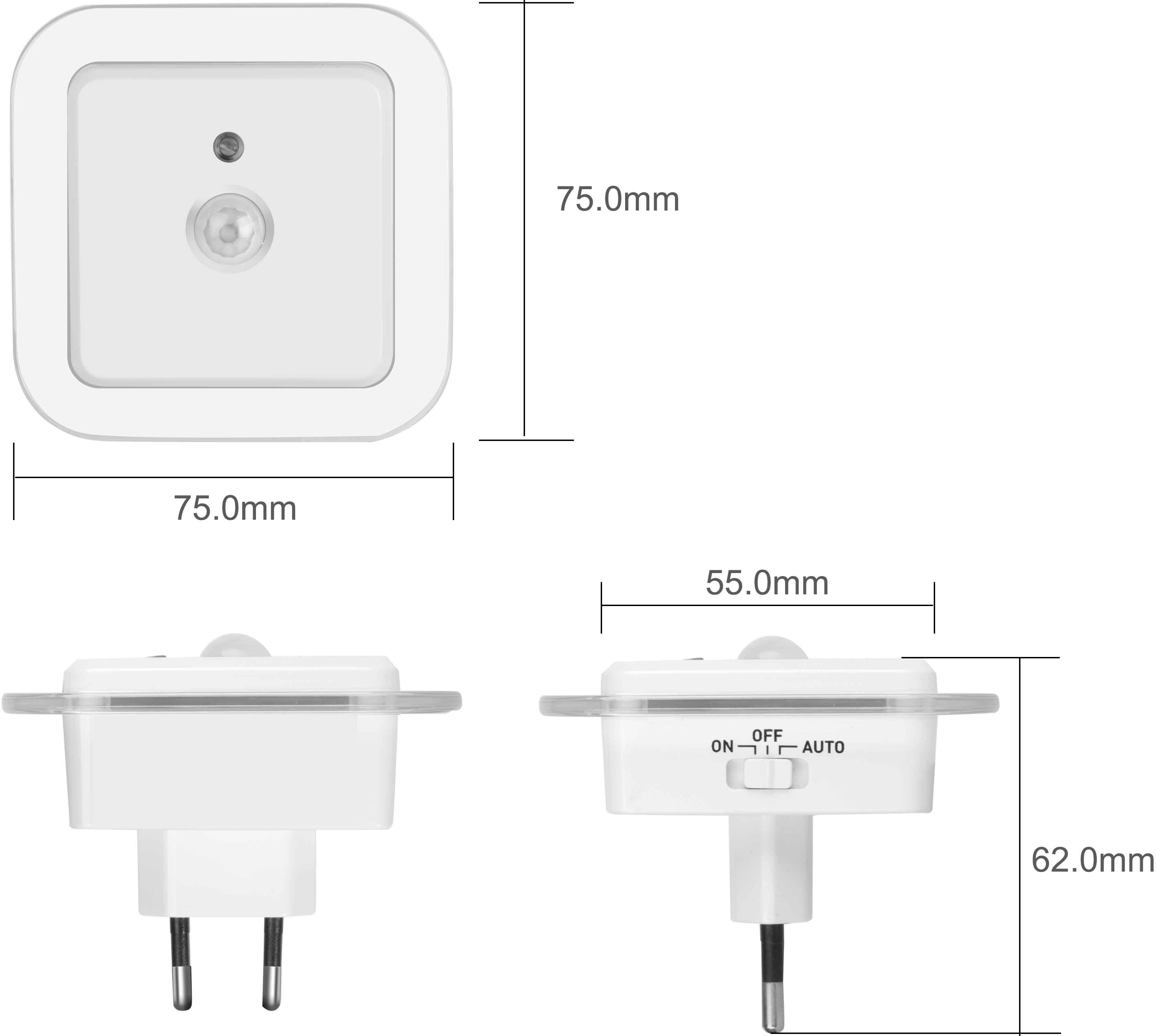Northpoint LED Nachtlicht Bernsteinweißes Licht mit Bewegungs- oder Dämmerungssensor