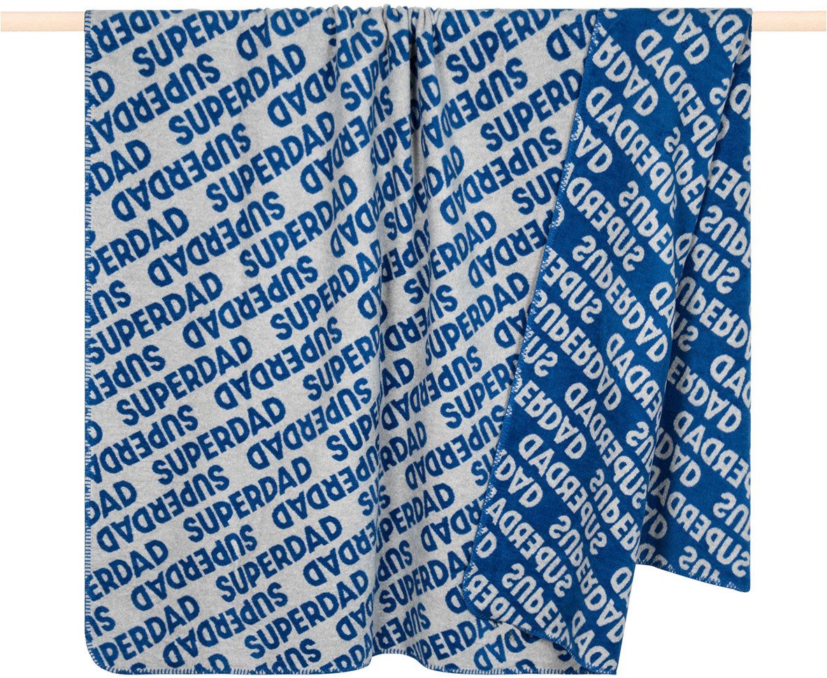 Wohndecke SUPER, PAD, Made in Europe, Wendefunktion, mit Schriftzug, 150x200 cm