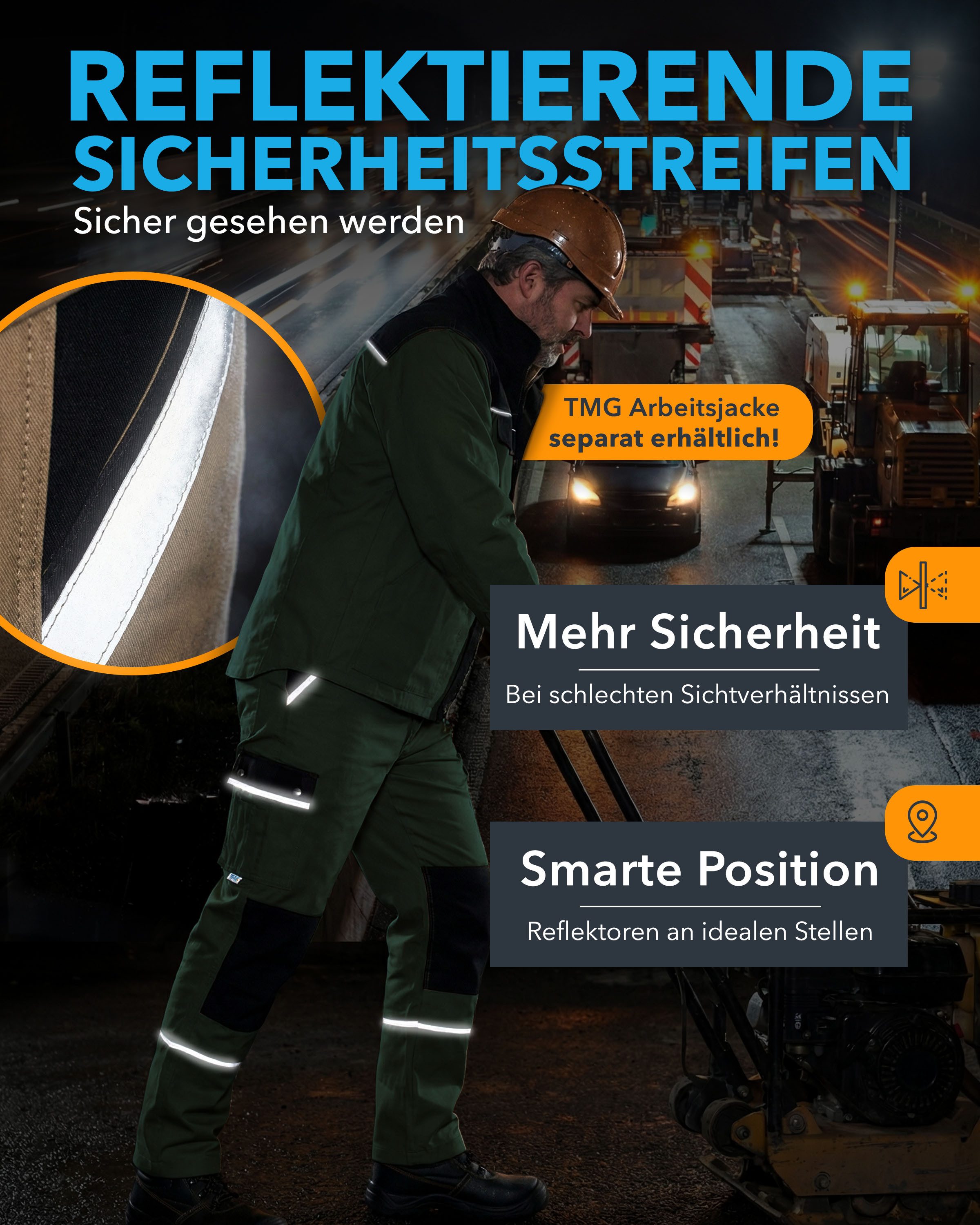 TMG International Arbeitslatzhose Latzhose Arbeitshose Cargohose Overall Blaumann