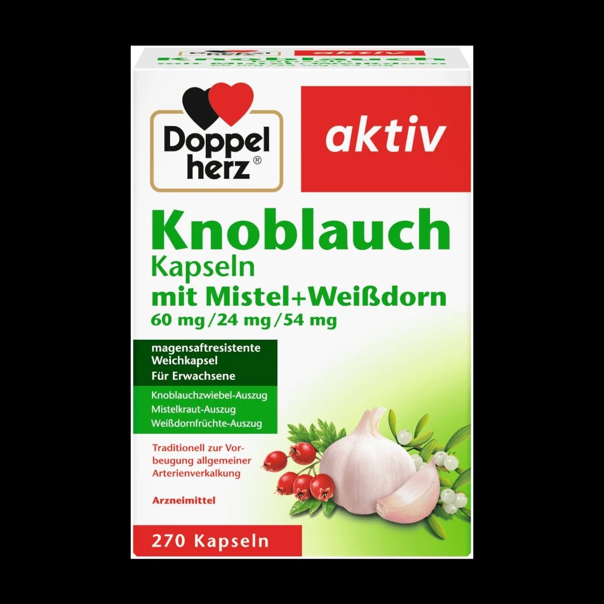 Doppelherz Doppelherz Knoblauch-Kapseln mit Mistel und Weißdorn, 270 Kapseln Kapsel