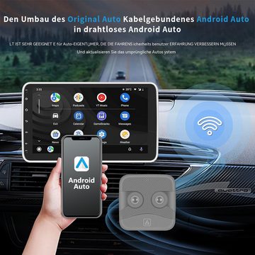 Hikity Android-Auto-Adapter, tragbar, kabelgebunden, kabellos, Plug & Play Adapter, Kabelloser Android Auto-Adapter
