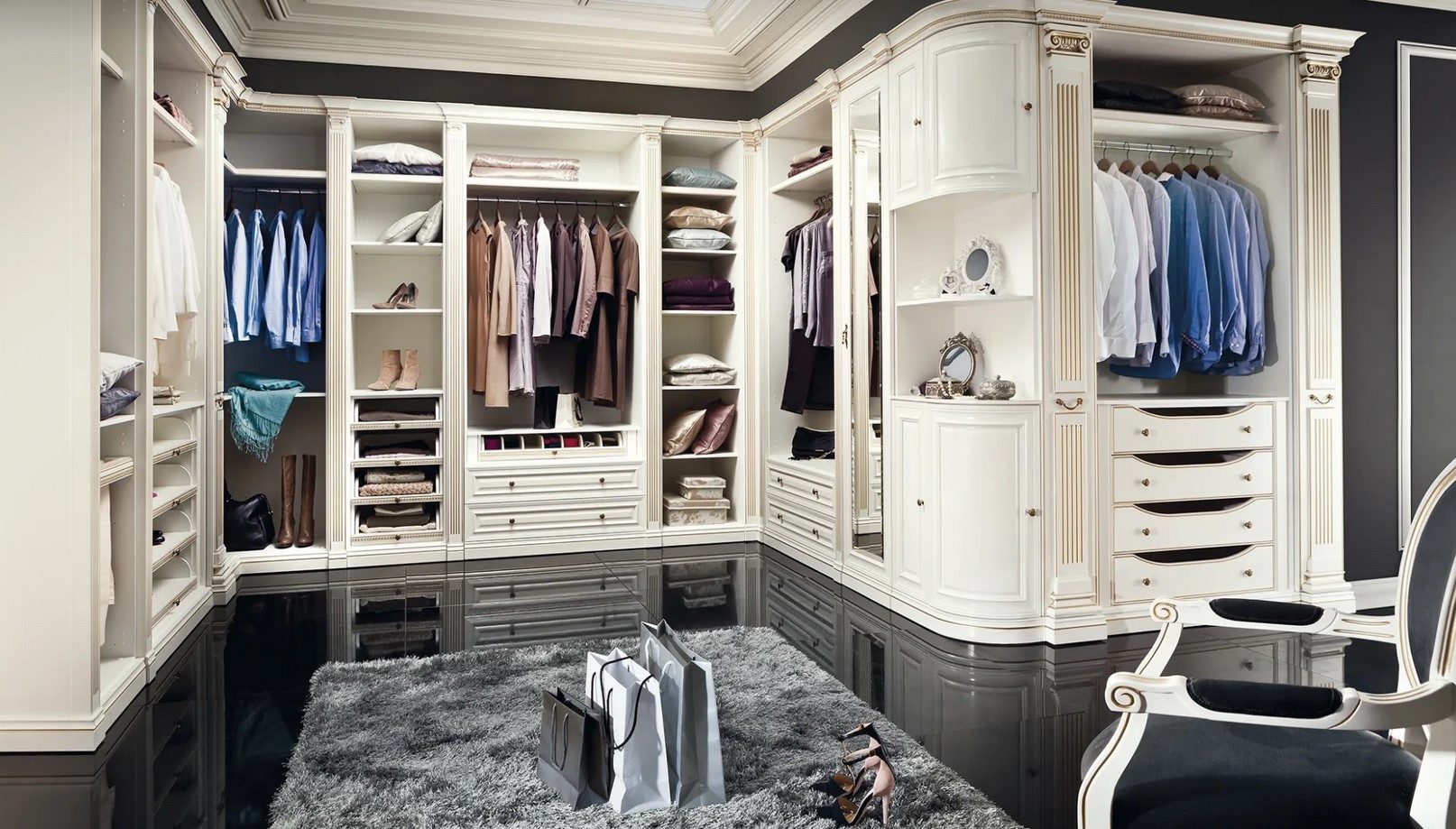 JVmoebel Eckkleiderschrank Moderner Schlafzimmer Schrank Holzmöbel Designer Begehbarer Türschrank (Eckschrank) Made in Europa