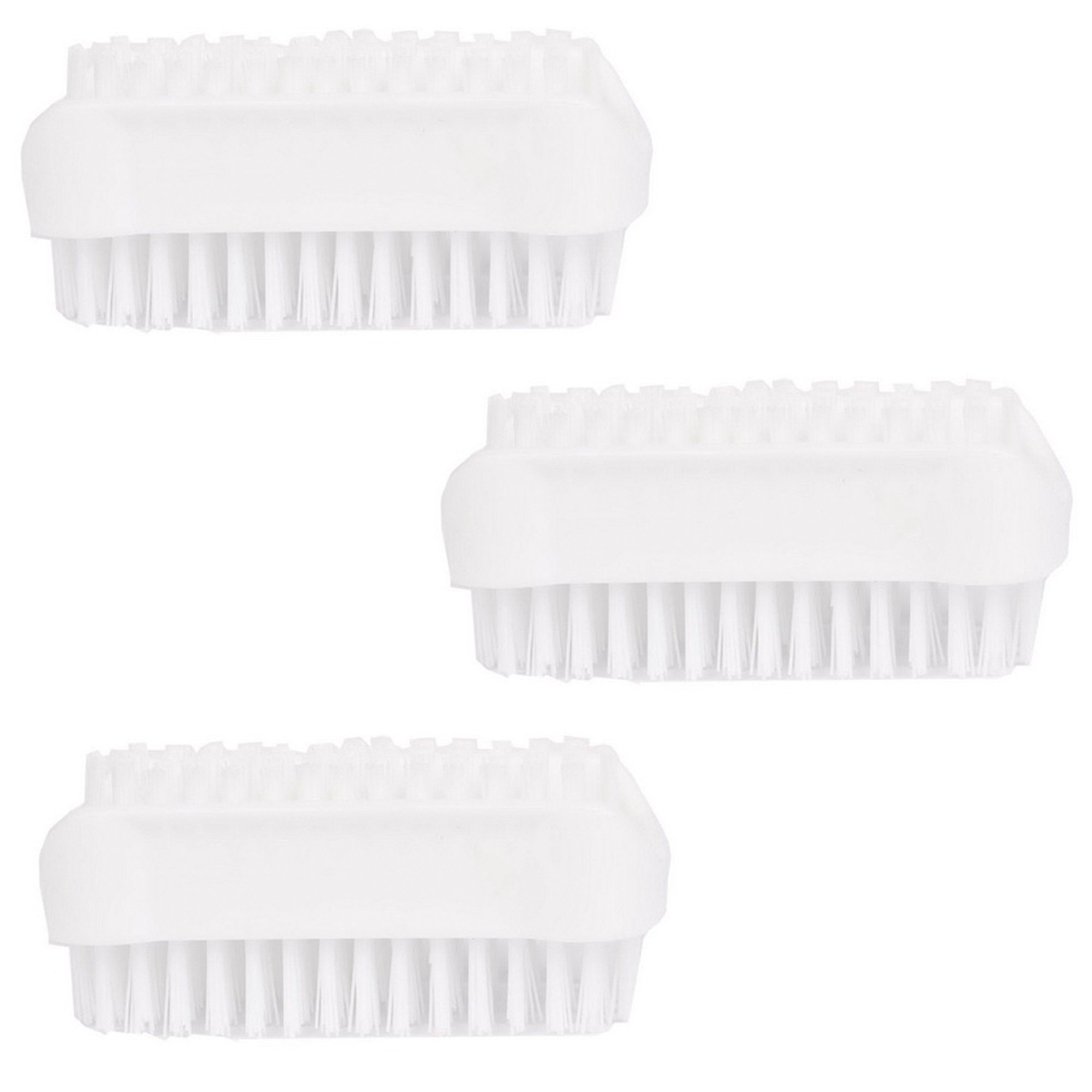 PARSA Beauty Badebürste Handwaschbürste, doppelseitige Nagelbürsten im 3er Pack in weiss