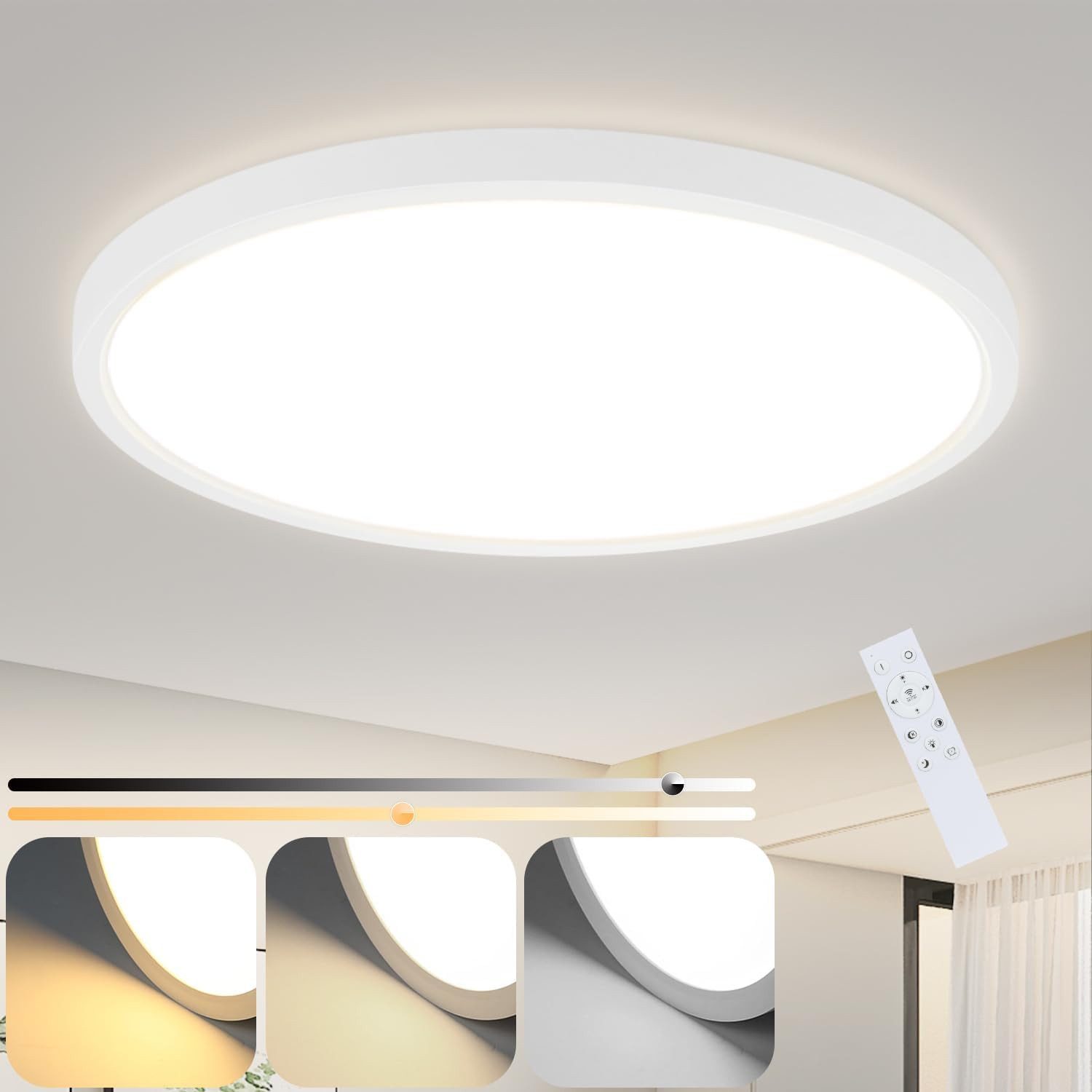 ZMH LED Deckenleuchte Wohnzimmer IP44 Deckenlampe günstig online kaufen