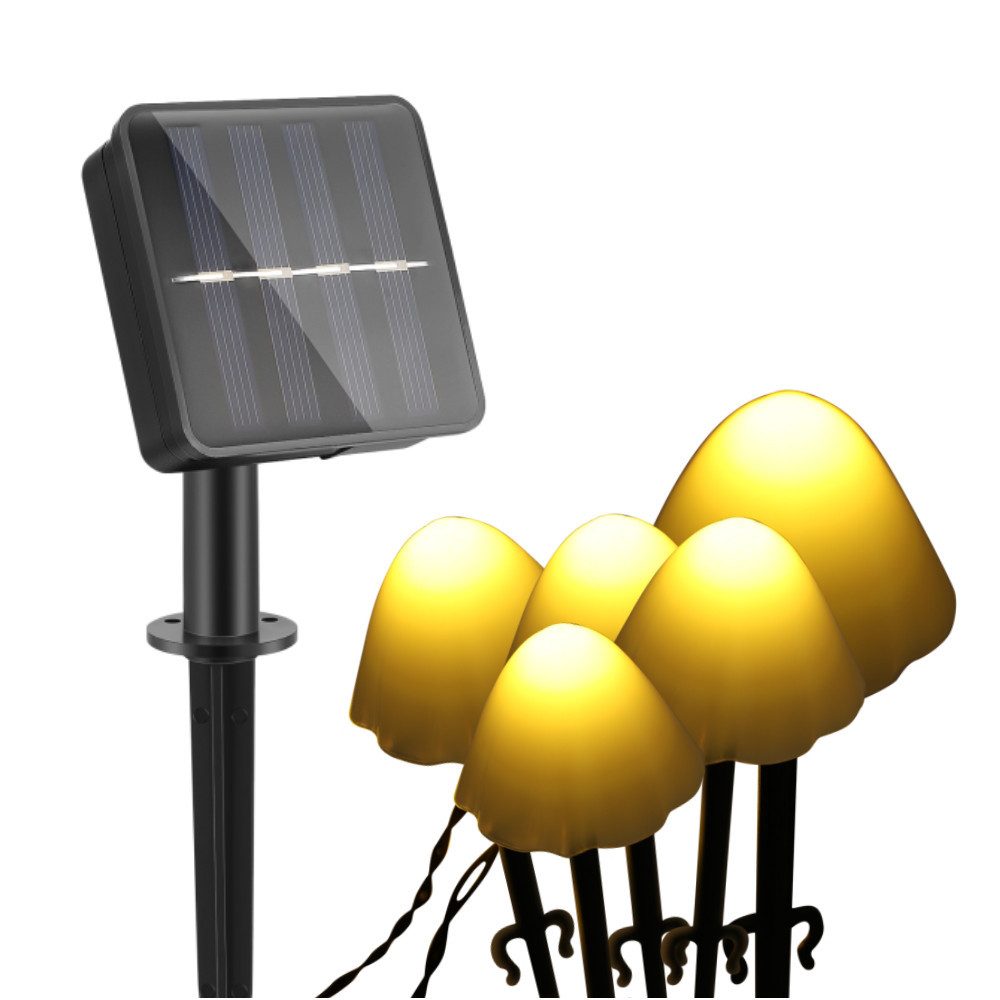 LED Solarleuchte LED Solar Gartenleuchten Außen, Solar Pilz Lichterketten 8 Modi