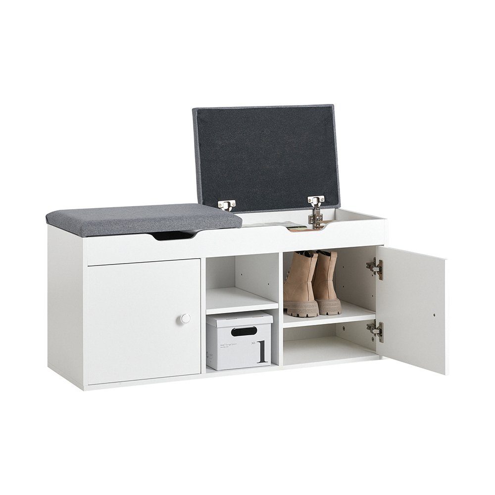 BTM Kompaktgarderobe 7-in-1 Mit Sitzbank - 80x35x175cm Flurschrank Schwarz